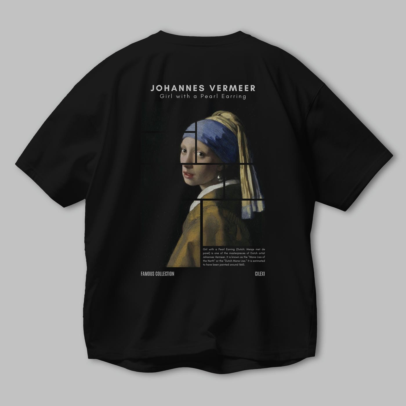 Johannes Vermeer Arka Baskılı Oversize t-shirt Erkek Kadın Bisiklet Yaka Pamuk tişort