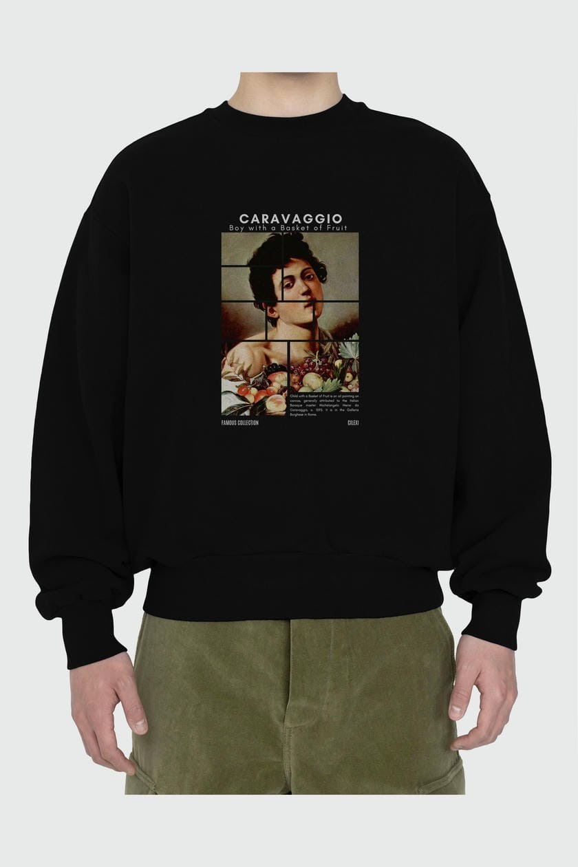 Caravaggio Boy ön Baskılı Oversize Sweatshirt Erkek Kadın Unisex