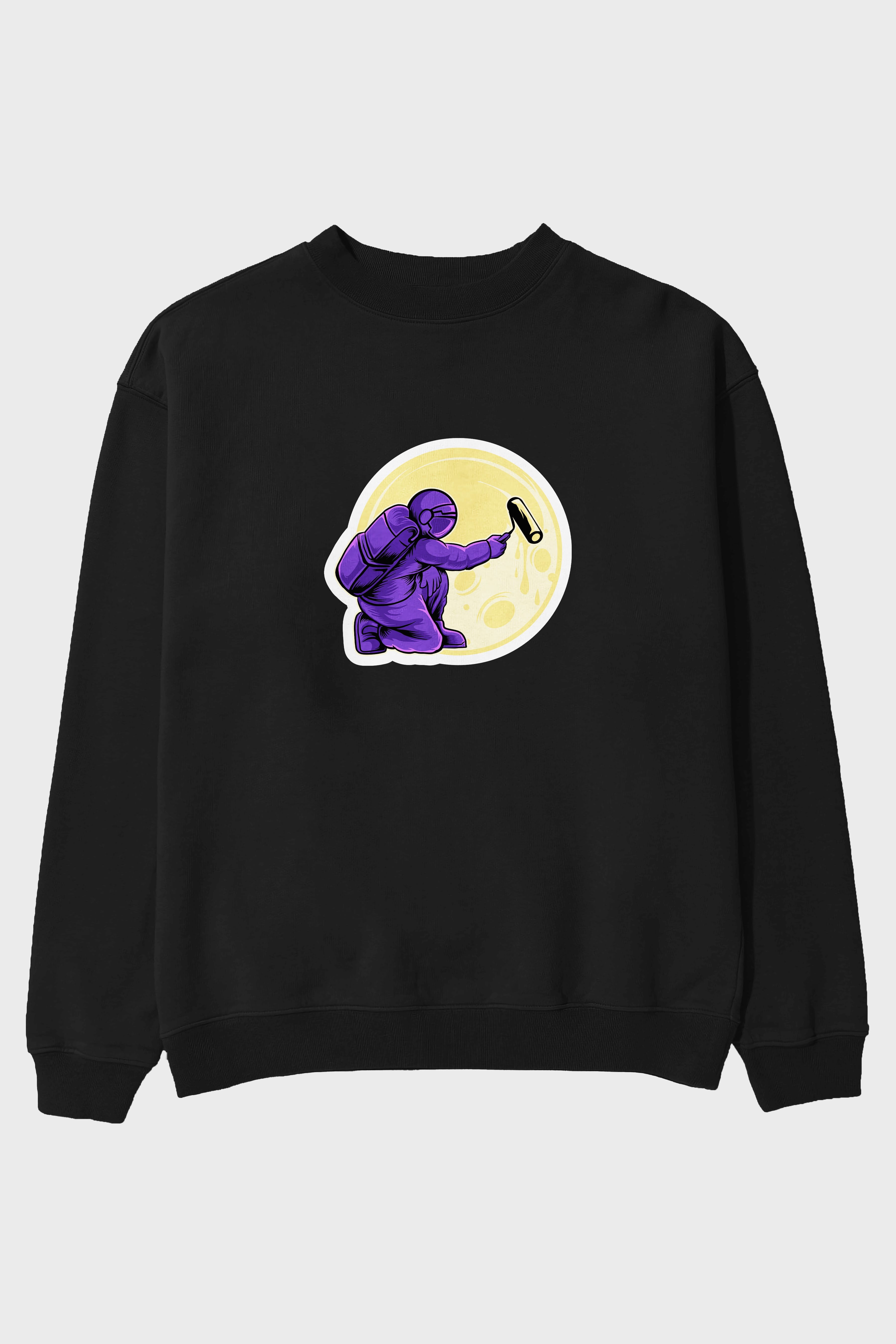 Astropaint Sticker Ön Baskılı Oversize Sweatshirt Erkek Kadın Unisex