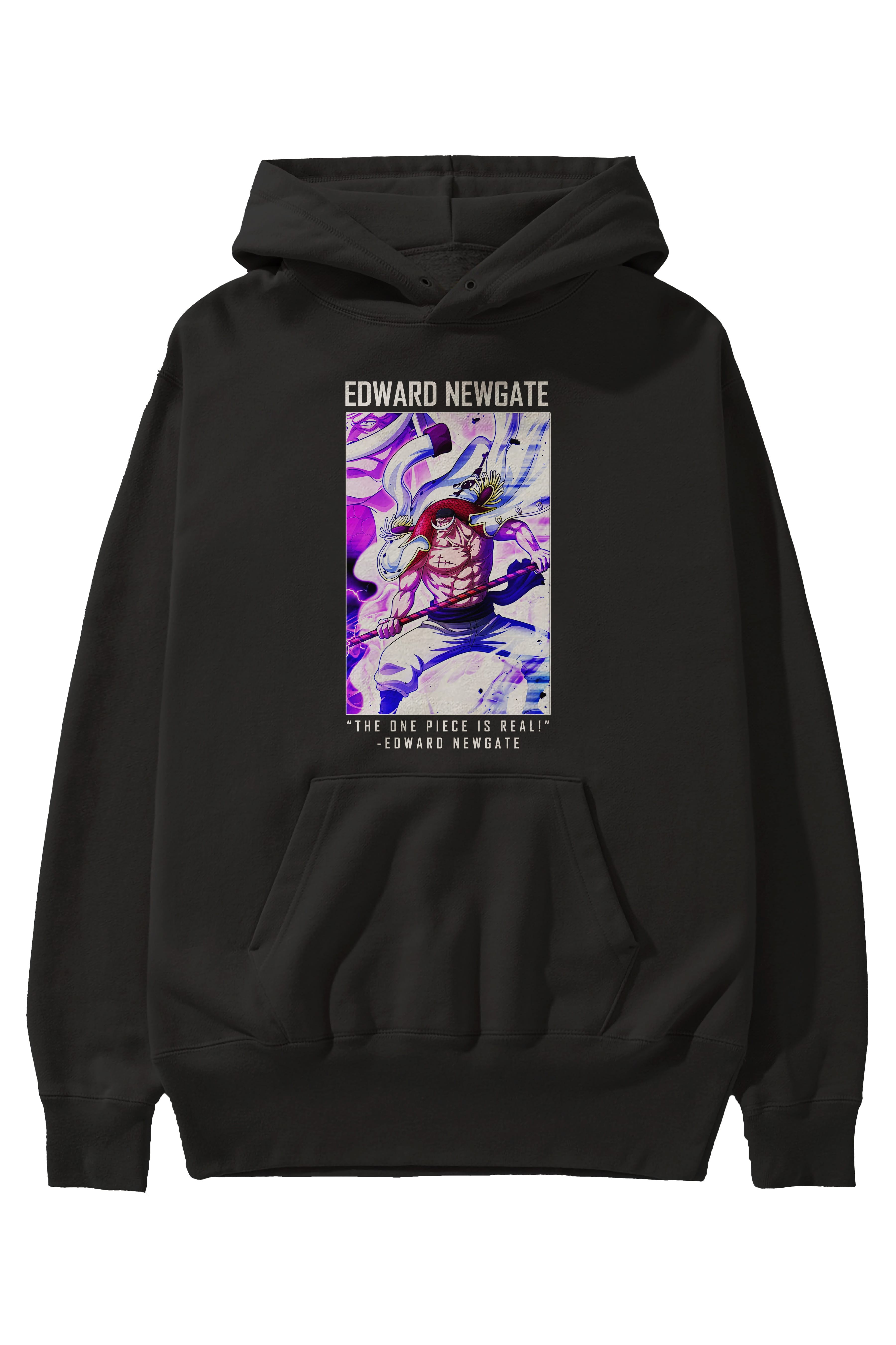 Edward Newgate Anime Ön Baskılı Hoodie Oversize Kapüşonlu Sweatshirt Erkek Kadın Unisex