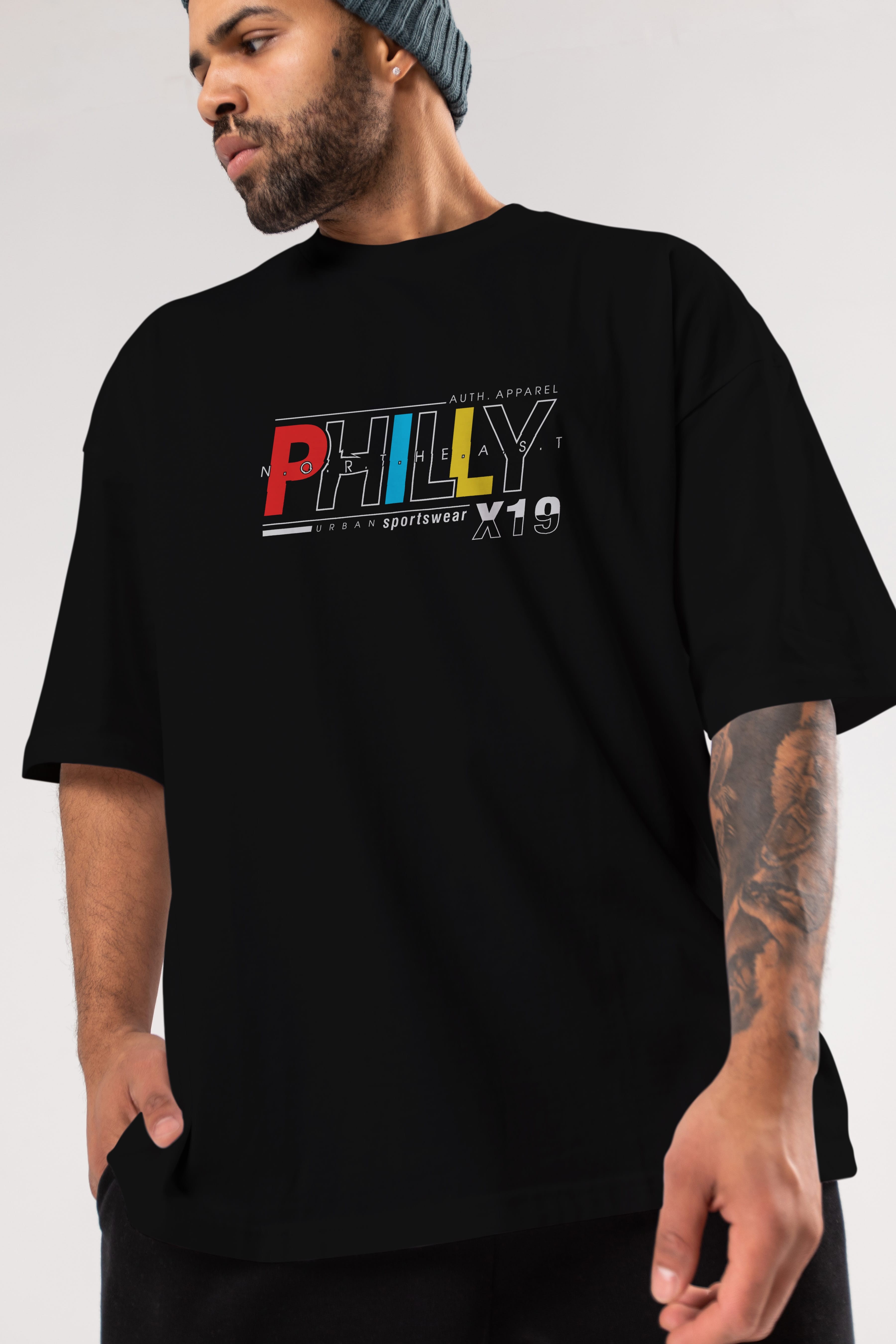 Philly Ön Baskılı Oversize t-shirt Erkek Kadın Unisex