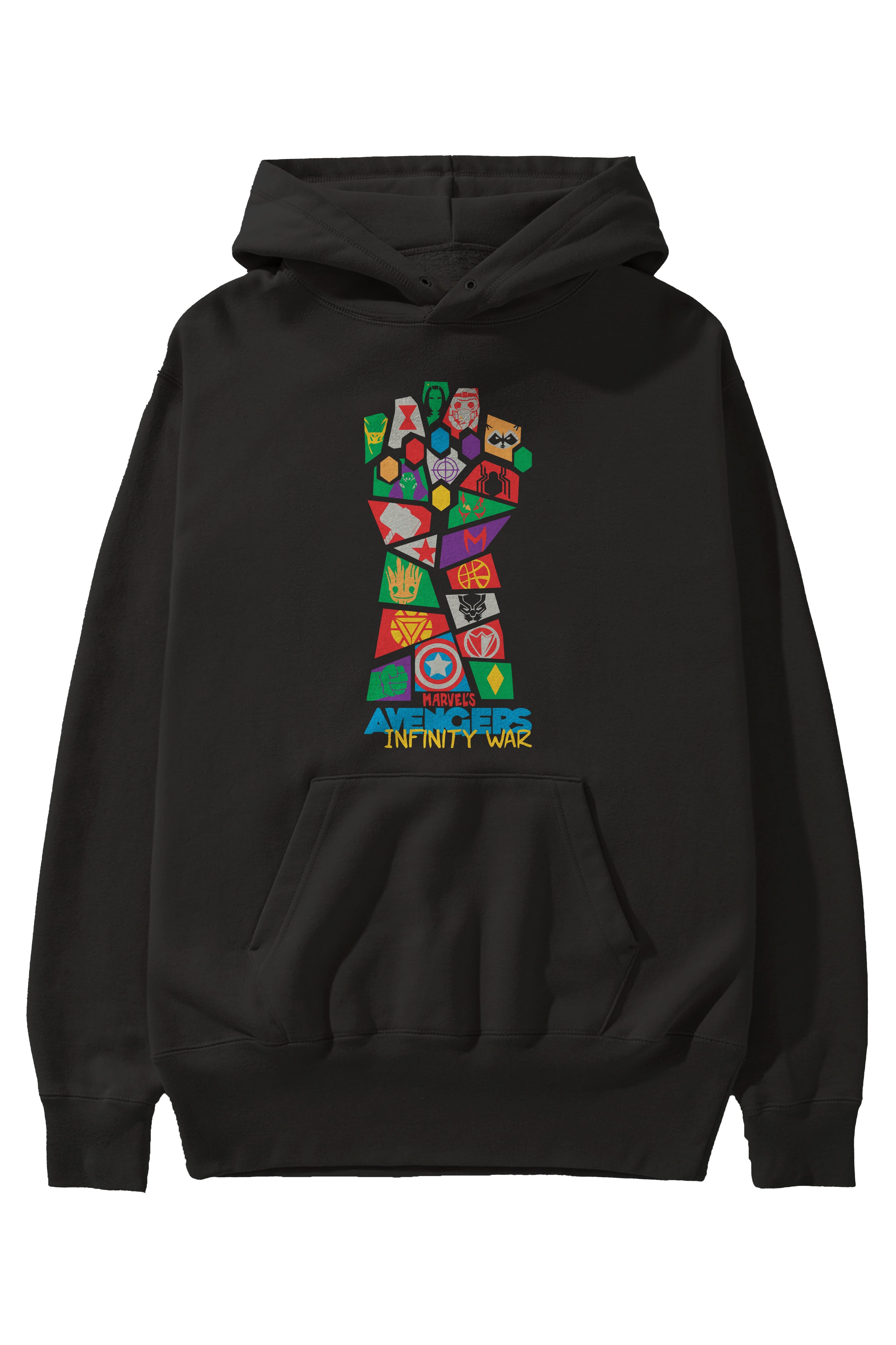 The Avengers Ön Baskılı Hoodie Oversize Kapüşonlu Sweatshirt Erkek Kadın Unisex