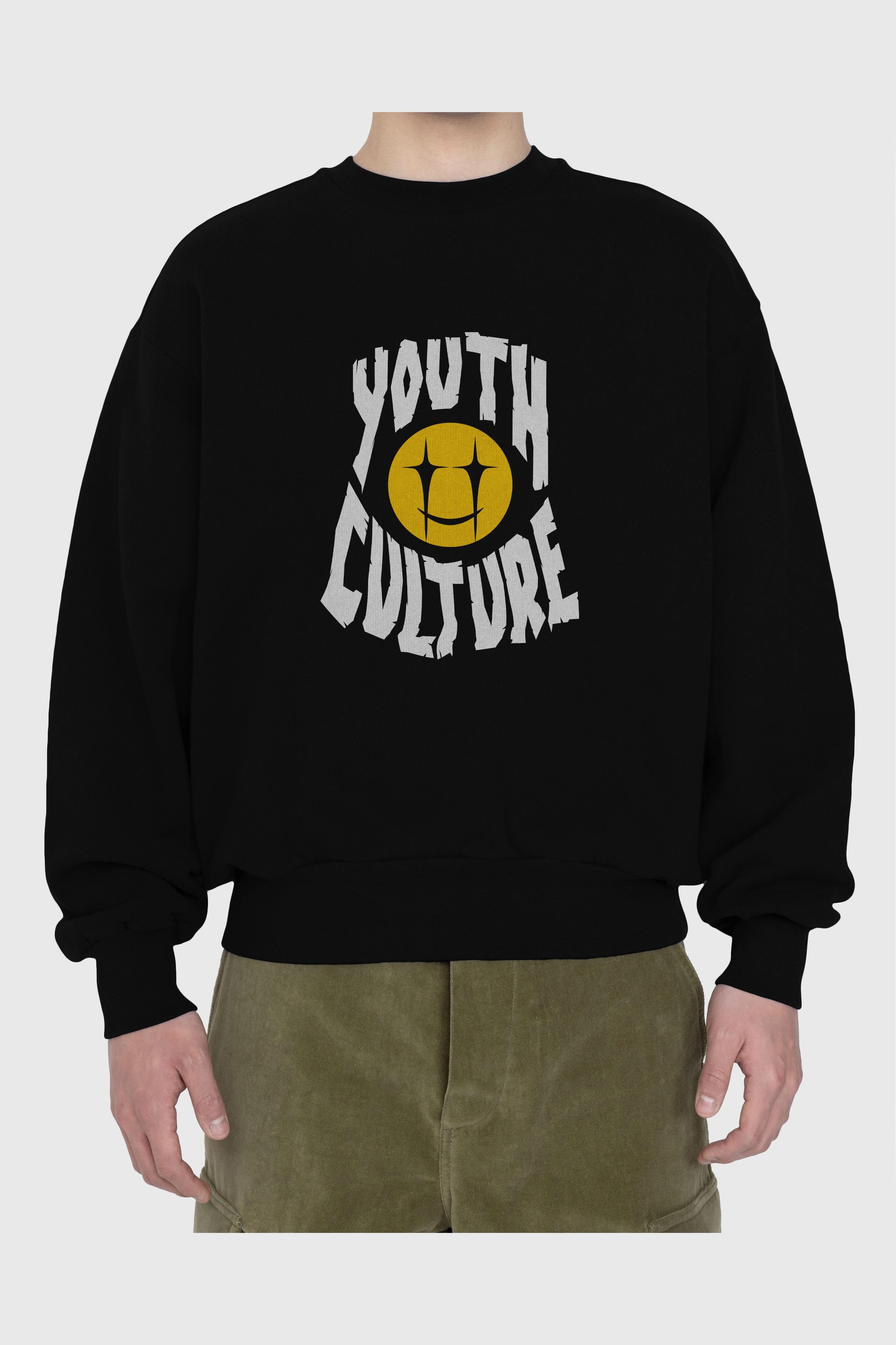 Youth Culture Ön Baskılı Oversize Sweatshirt Erkek Kadın Unisex