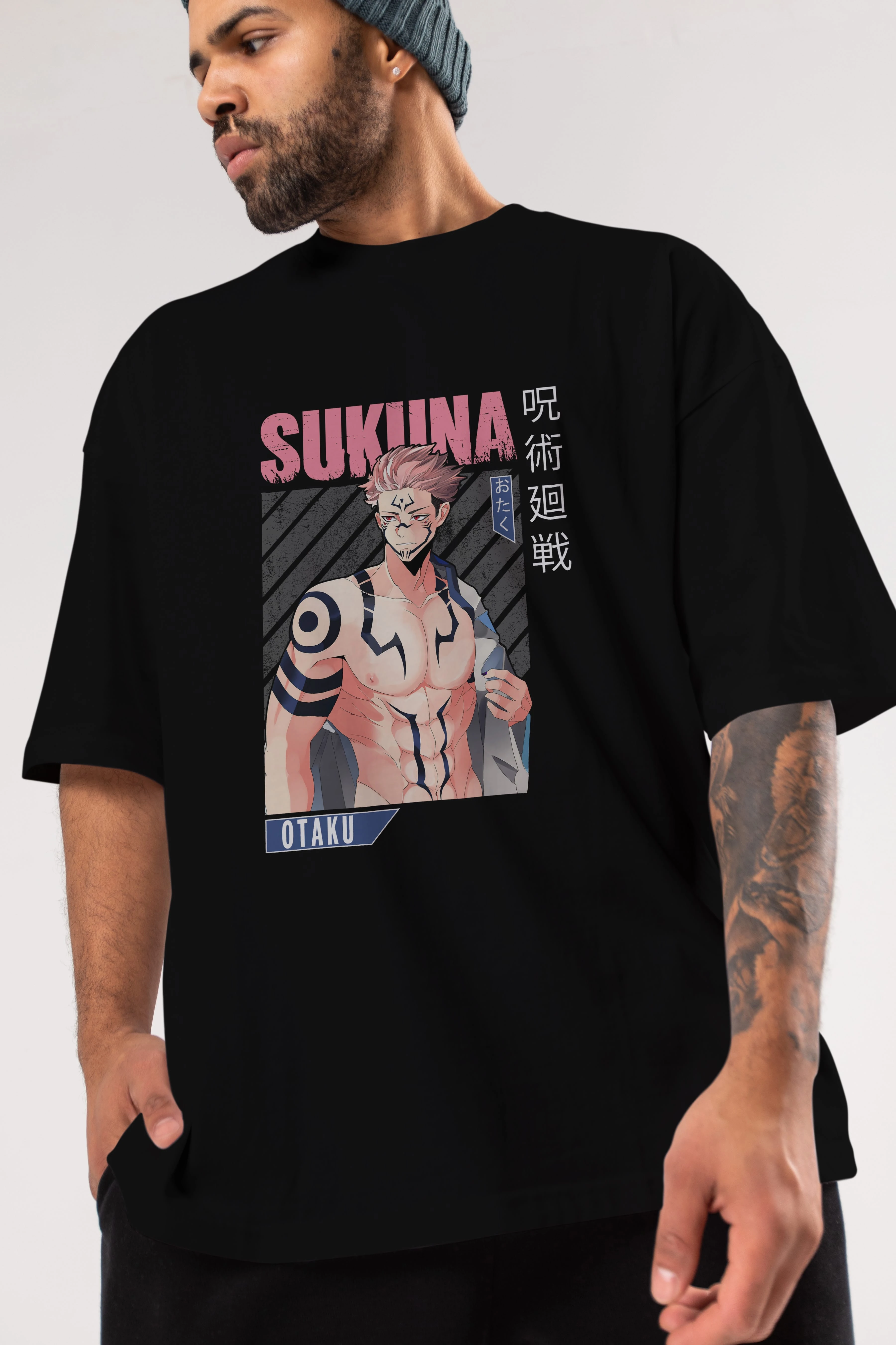 Sukuna Ryoumen 1 Anime Ön Baskılı Oversize t-shirt %100 pamuk Erkek Kadın Unisex