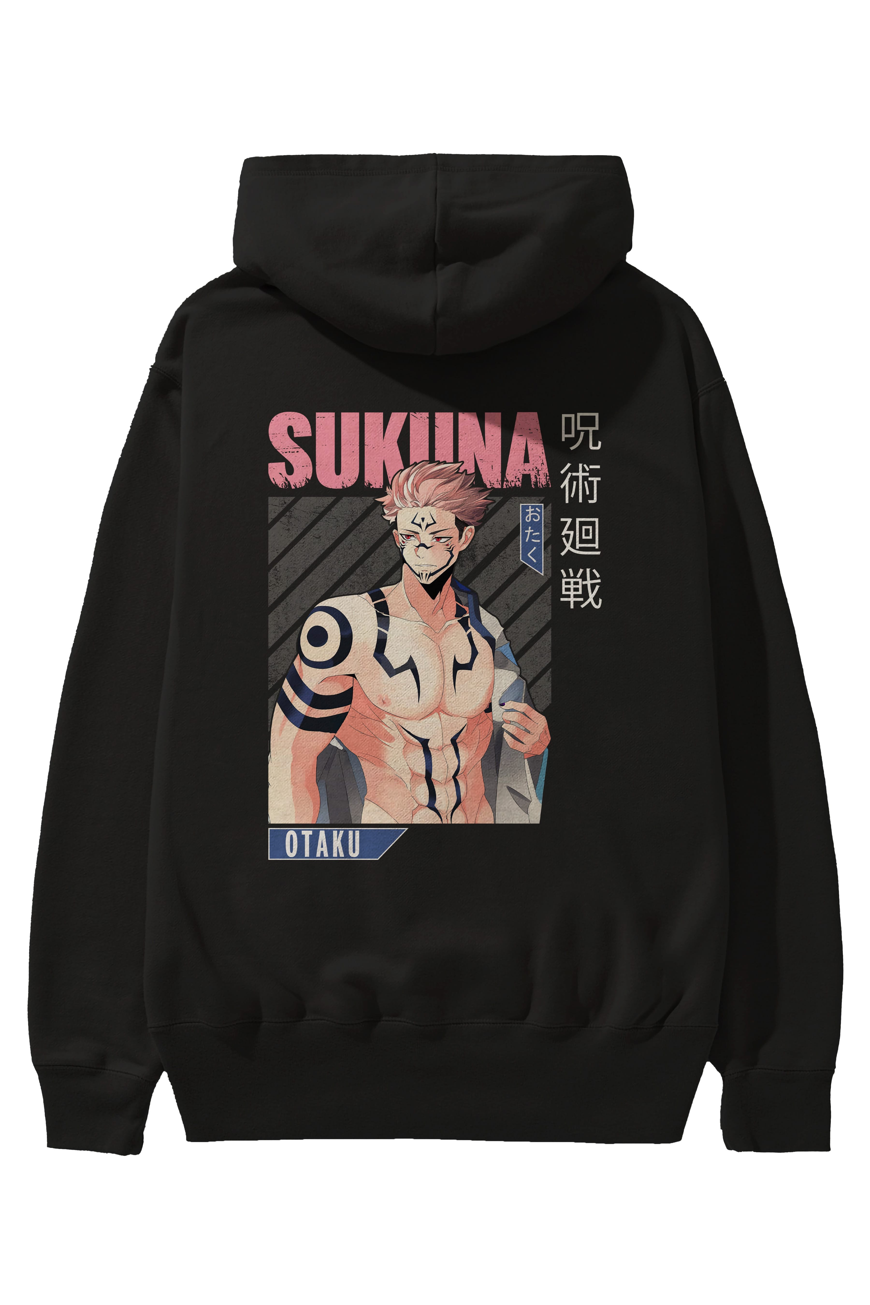 Sukuna Ryoumen 1 Anime Arka Baskılı Hoodie Oversize Kapüşonlu Sweatshirt Erkek Kadın Unisex