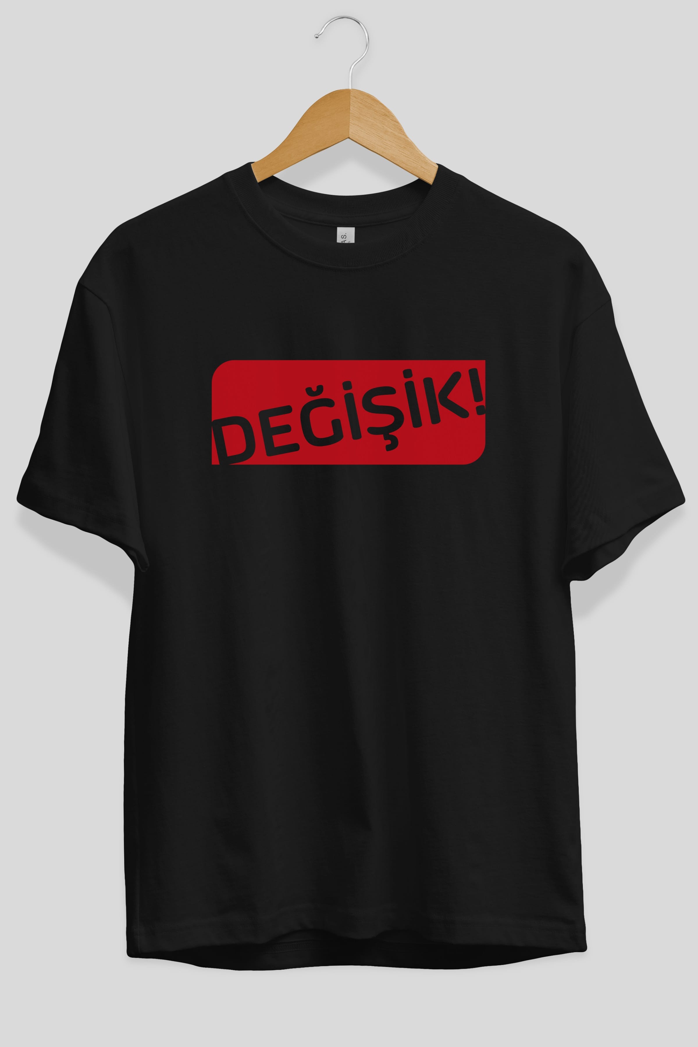 Değişik Ön Baskılı Oversize t-shirt %100 pamuk Erkek Kadın Unisex