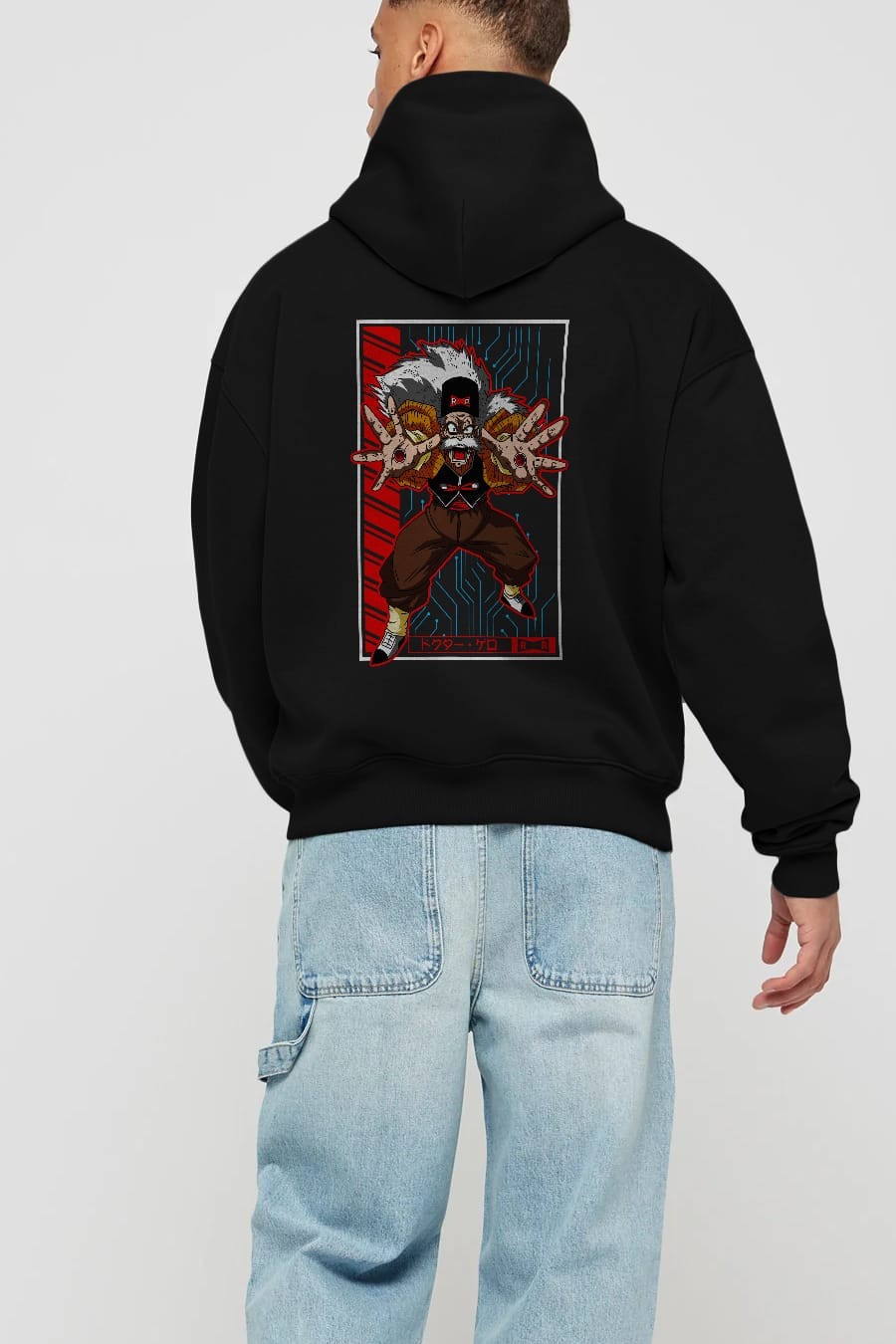 DragonBall DrMakigero Anime Arka Baskılı Hoodie Oversize Kapüşonlu Sweatshirt Erkek Kadın Unisex