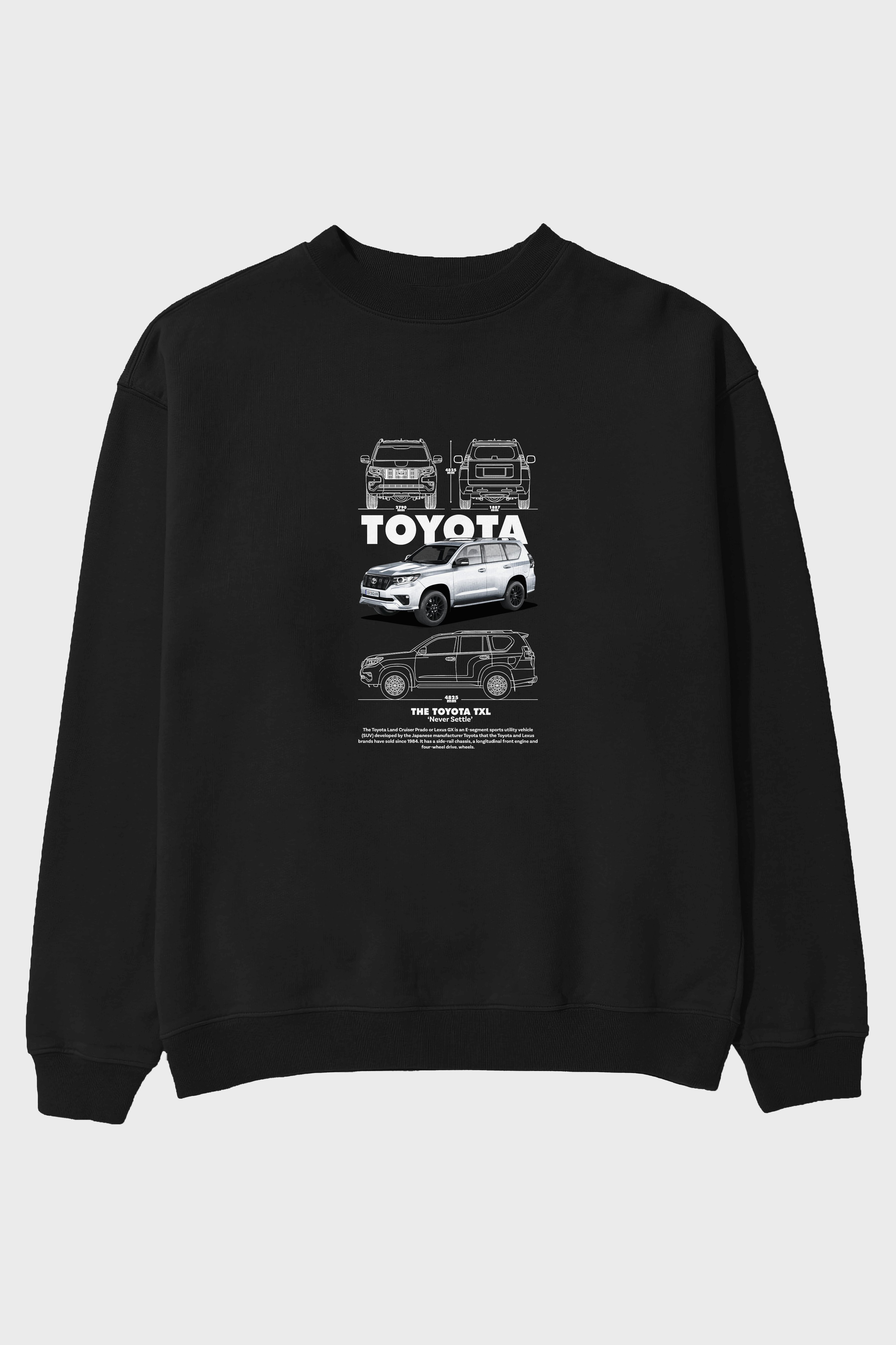 TOYOTA TXL Ön Baskılı Anime Oversize Sweatshirt Erkek Kadın Unisex