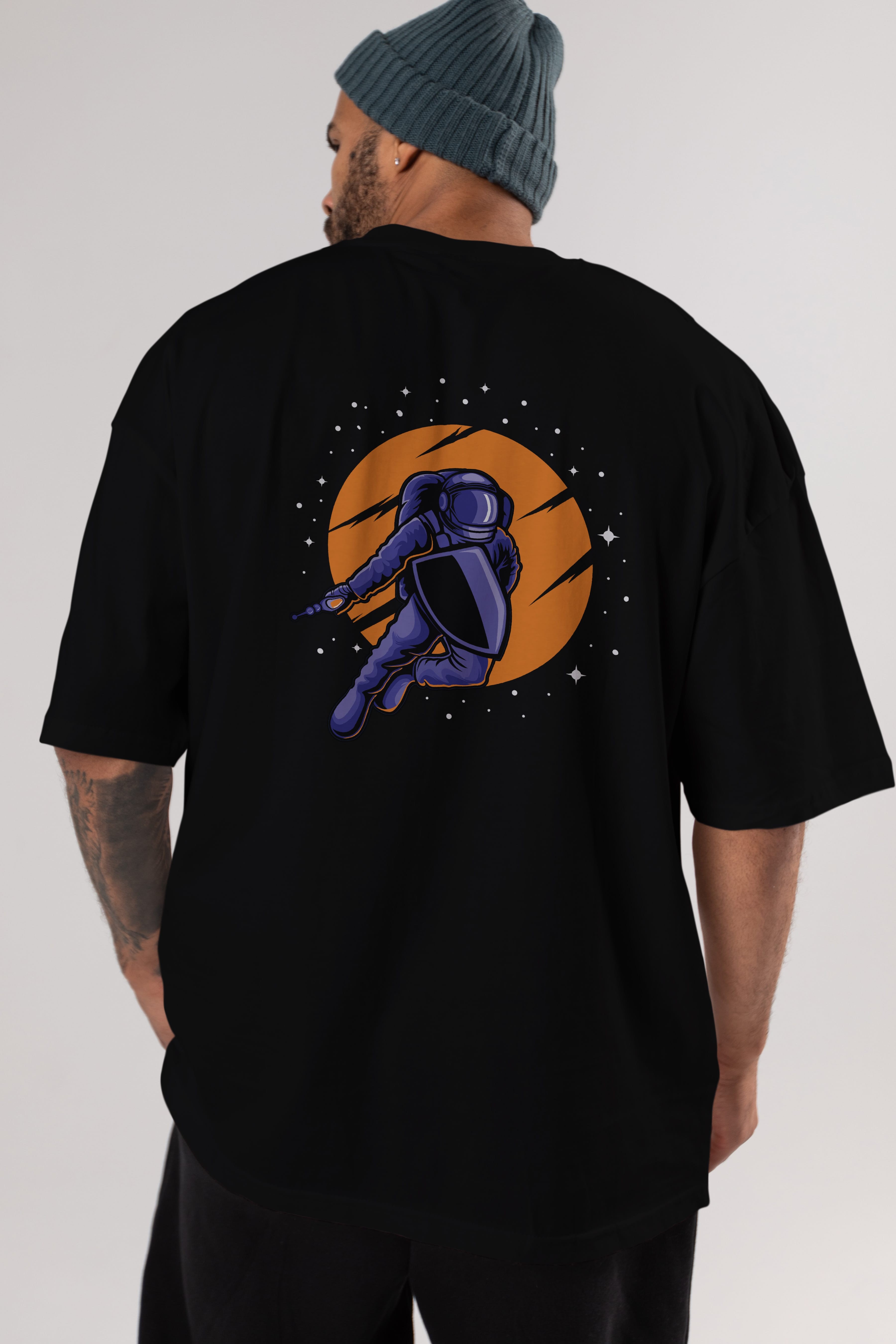 Astro Wars Arka Baskılı Oversize t-shirt Erkek Kadın Unisex