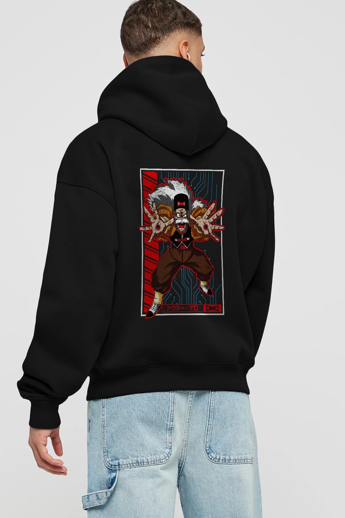 DragonBall DrMakigero Anime Arka Baskılı Hoodie Oversize Kapüşonlu Sweatshirt Erkek Kadın Unisex