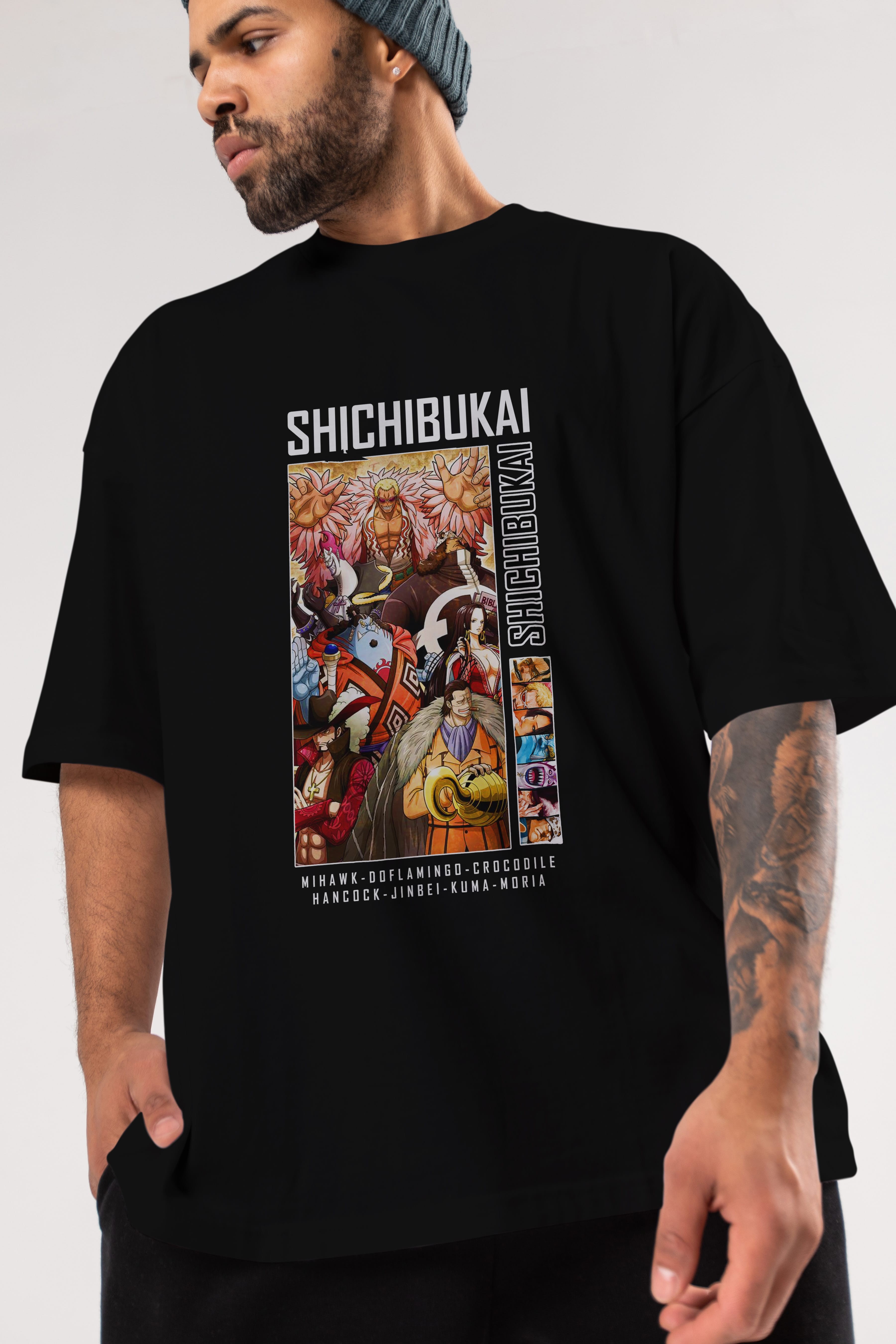 Shichibukai Anime Ön Baskılı Oversize t-shirt Erkek Kadın Unisex
