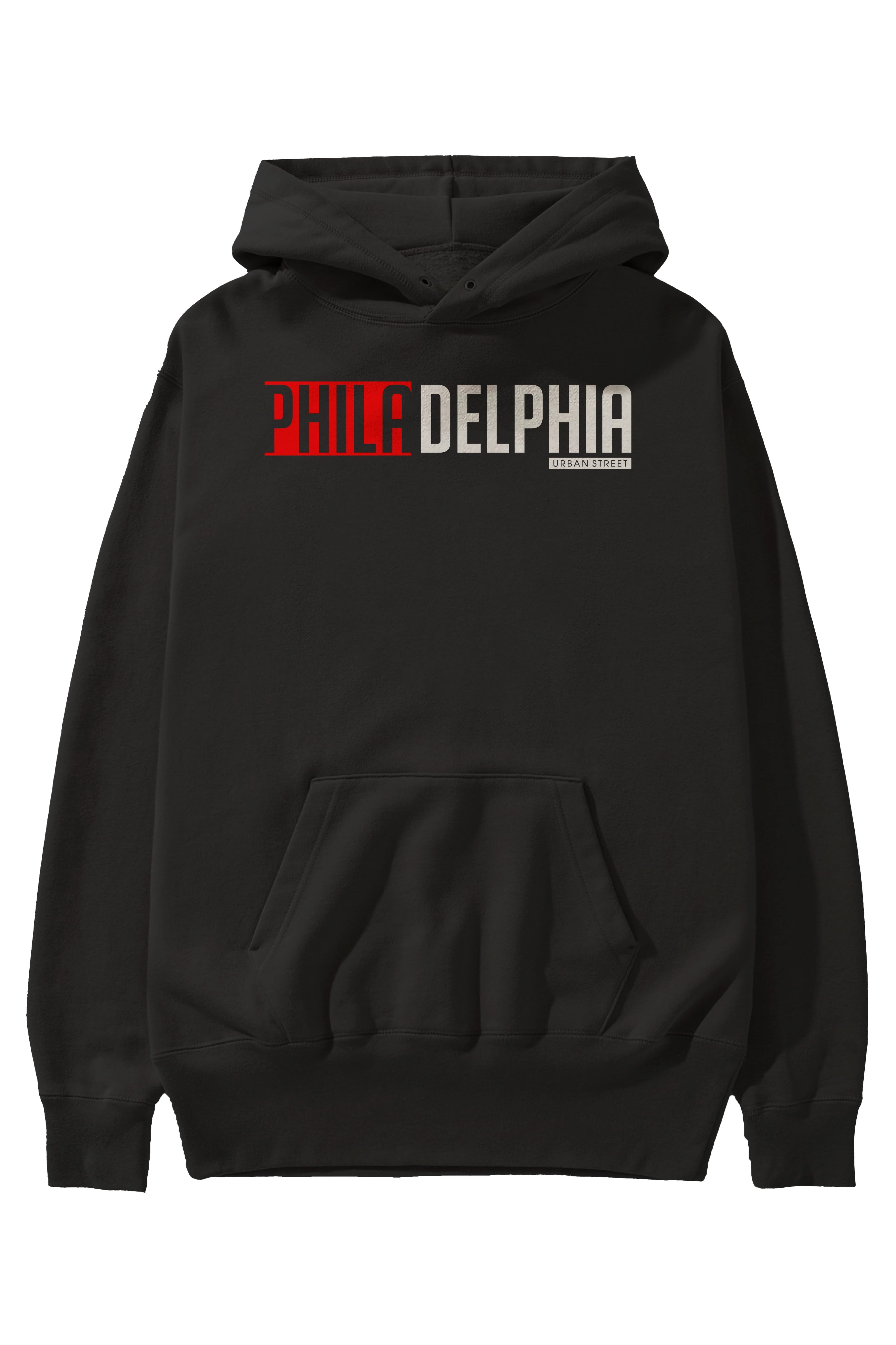 Philadelphia Ön Baskılı Oversize Hoodie Kapüşonlu Sweatshirt Erkek Kadın Unisex