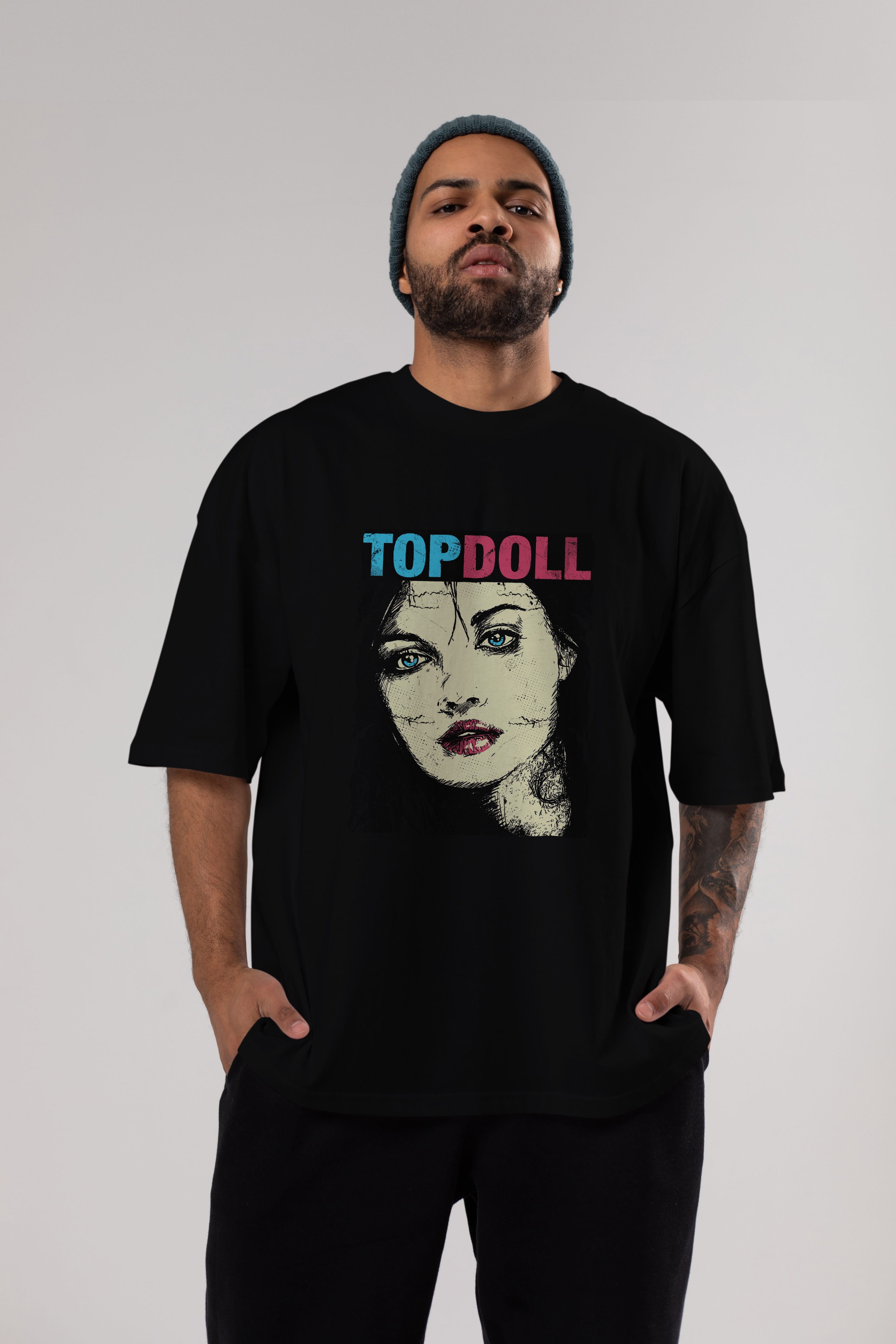 Topdoll Streetwear Ön Baskılı Oversize t-shirt Erkek Kadın Unisex