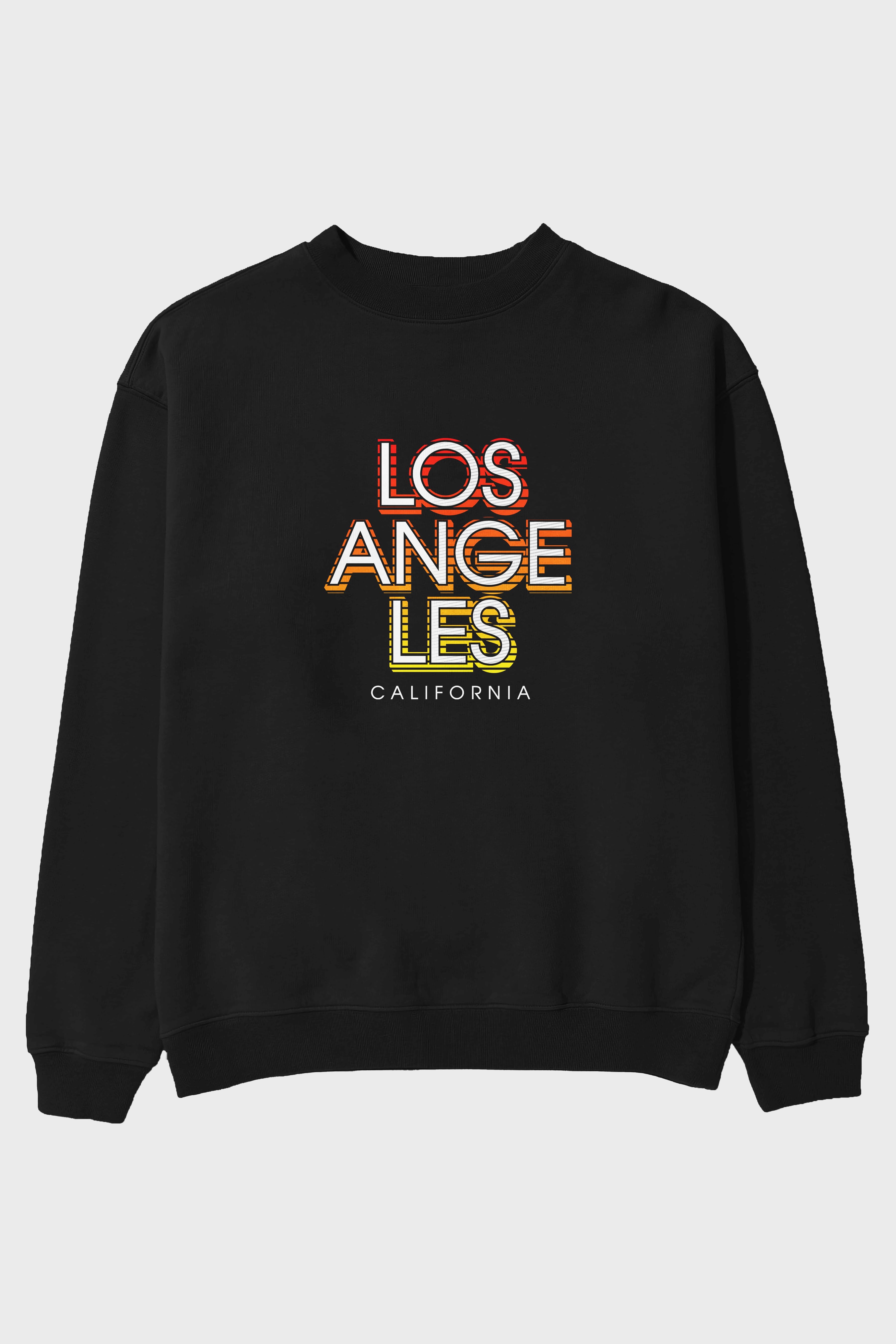 Los Angeles California Ön Baskılı Oversize Sweatshirt Erkek Kadın Unisex