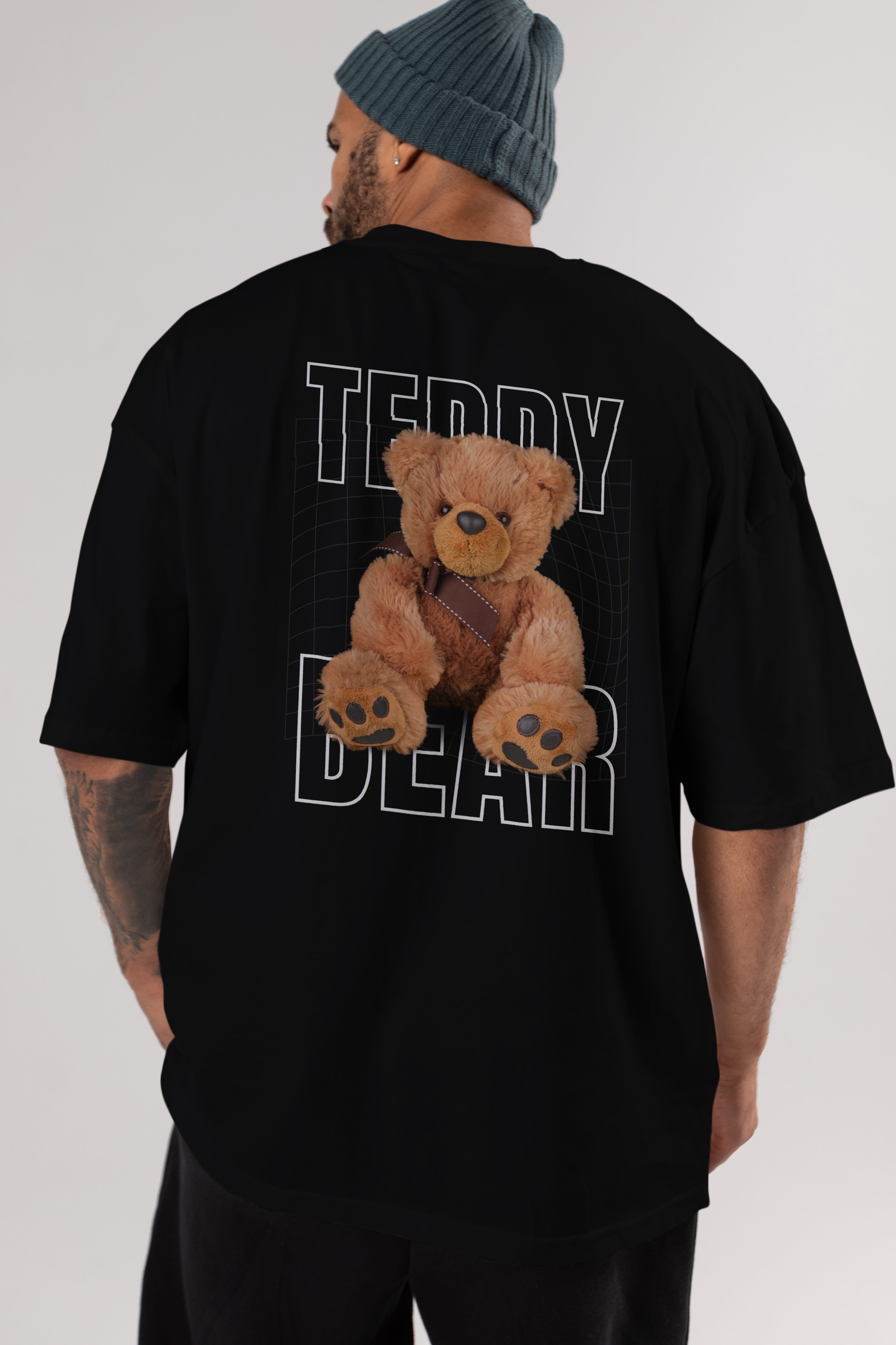 Teddy Bear Yazılı Arka Baskılı Oversize t-shirt Erkek Kadın Unisex