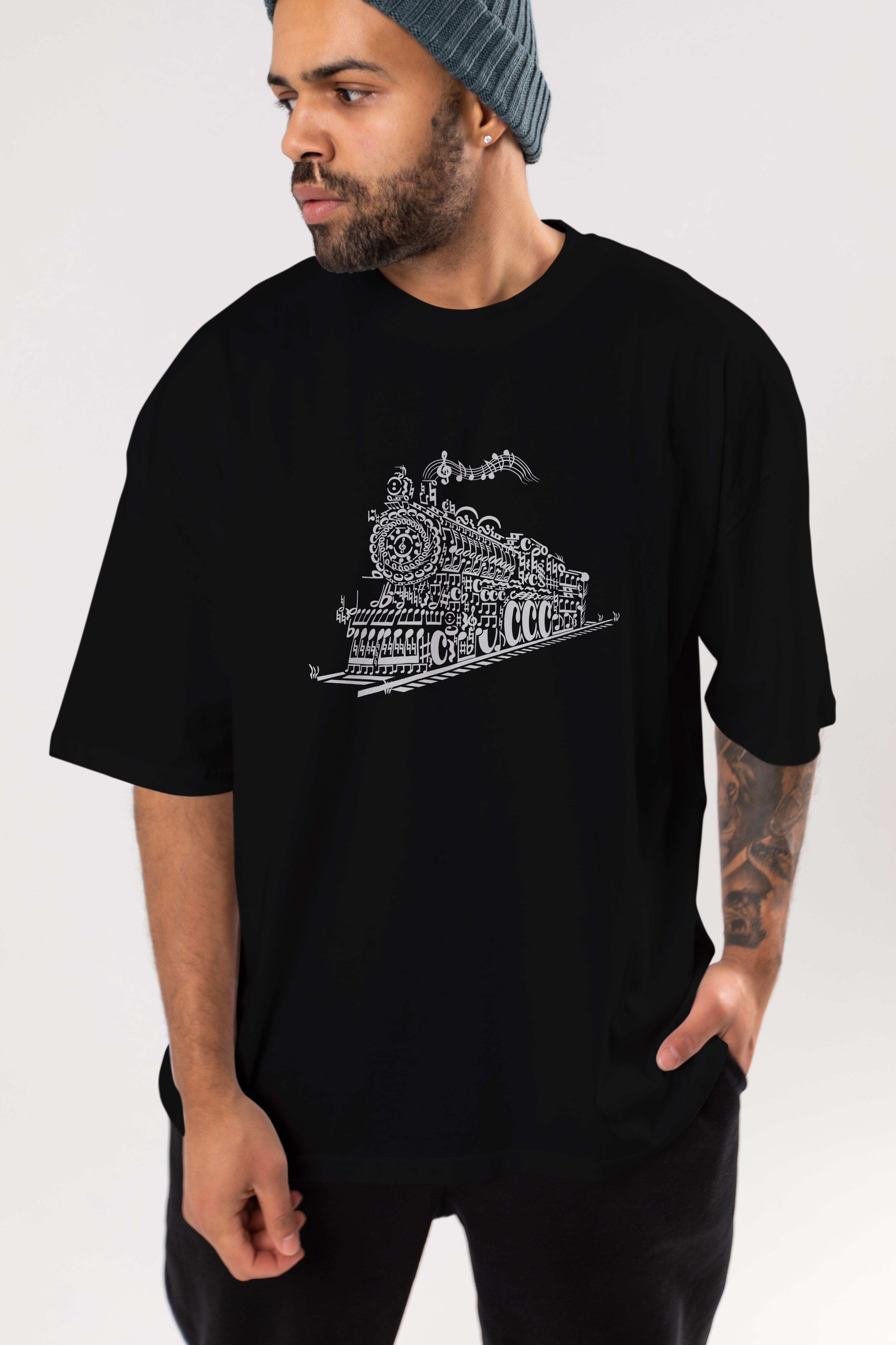 Train Song Ön Baskılı Oversize t-shirt %100 pamuk Erkek Kadın Unisex