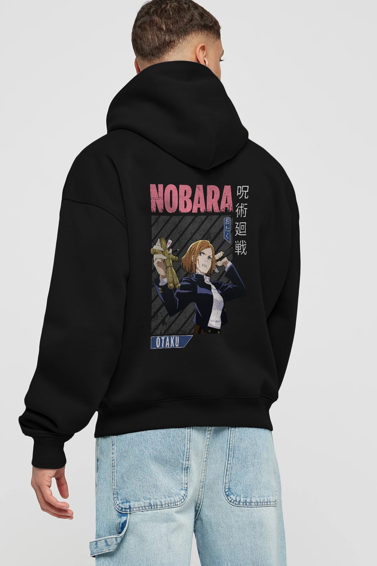 Nobara Kugisaki 6 Anime Arka Baskılı Hoodie Oversize Kapüşonlu Sweatshirt Erkek Kadın Unisex