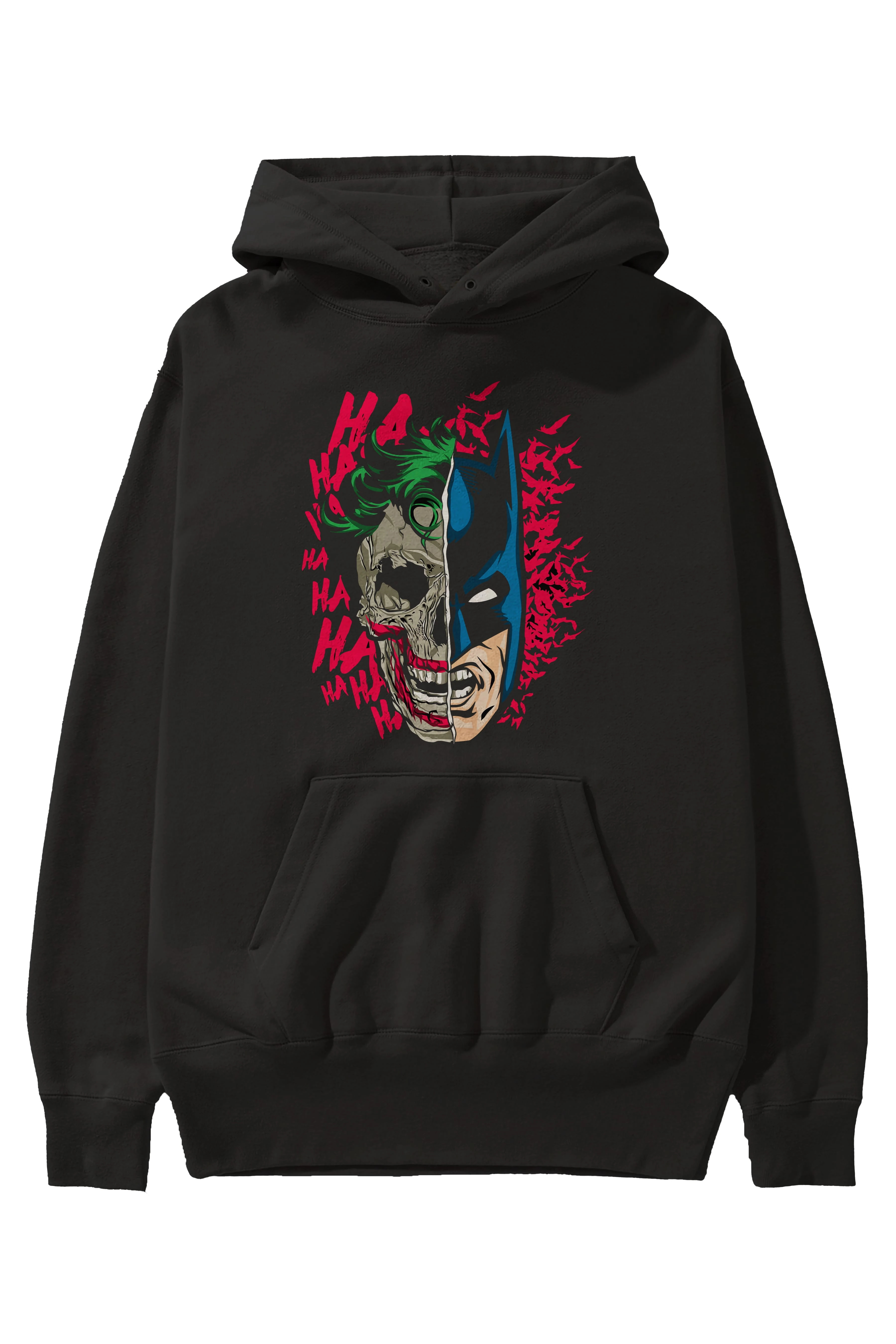 Joker Batman Ön Baskılı Hoodie Oversize Kapüşonlu Sweatshirt Erkek Kadın Unisex