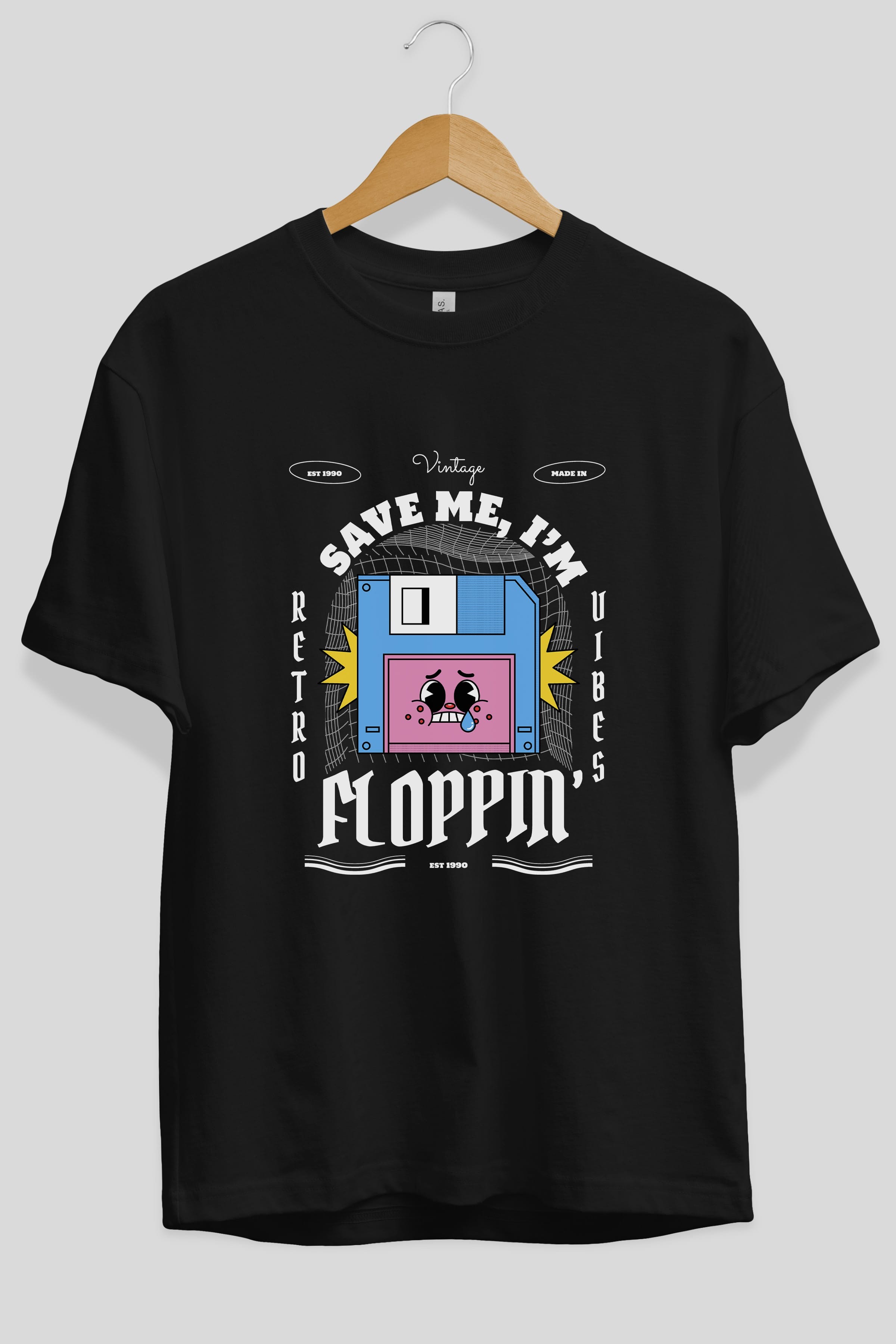 Save Me I am Floppin Ön Baskılı Oversize t-shirt Erkek Kadın Unisex