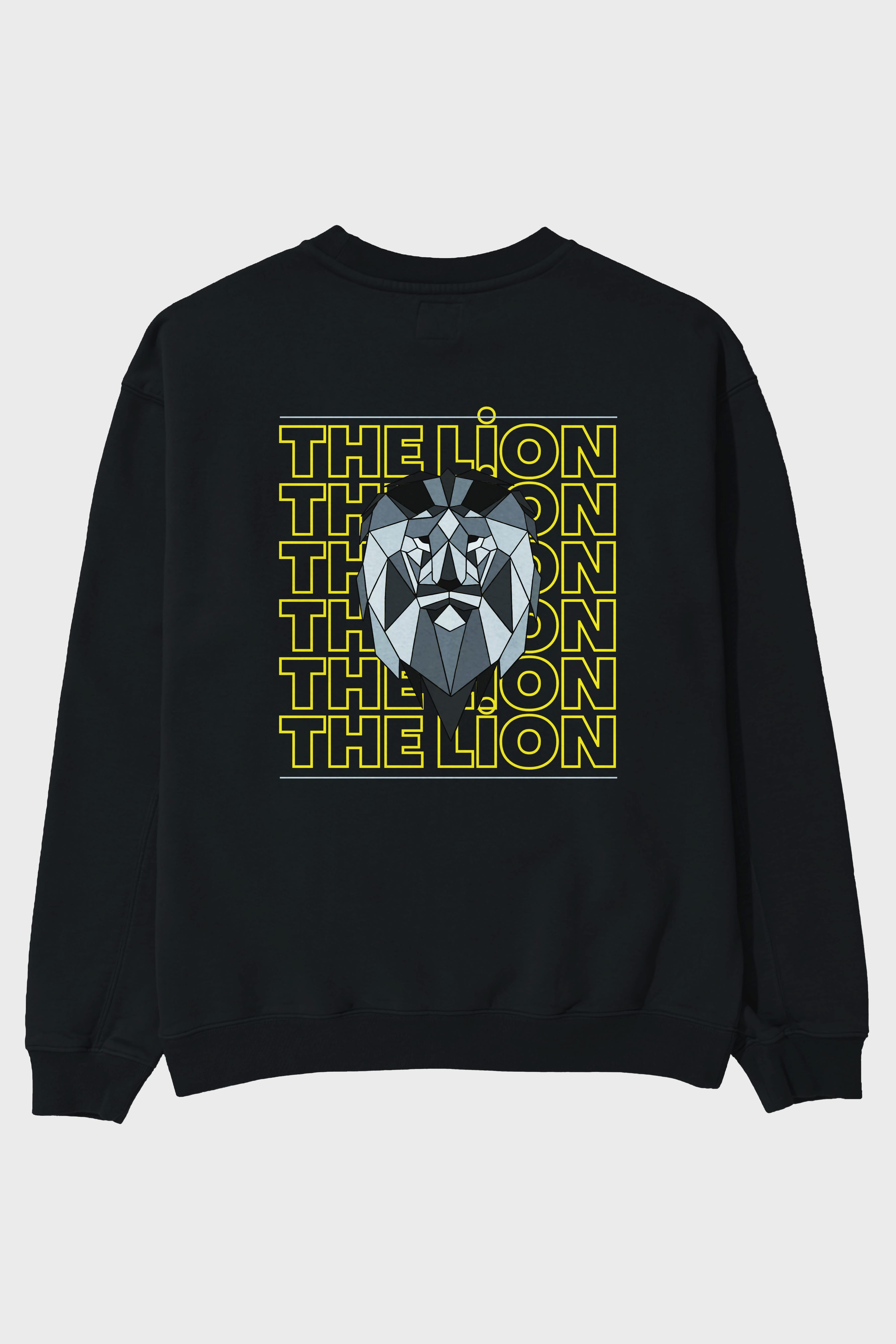 The Lion Yazılı Arka Baskılı Oversize Sweatshirt Erkek Kadın Unisex