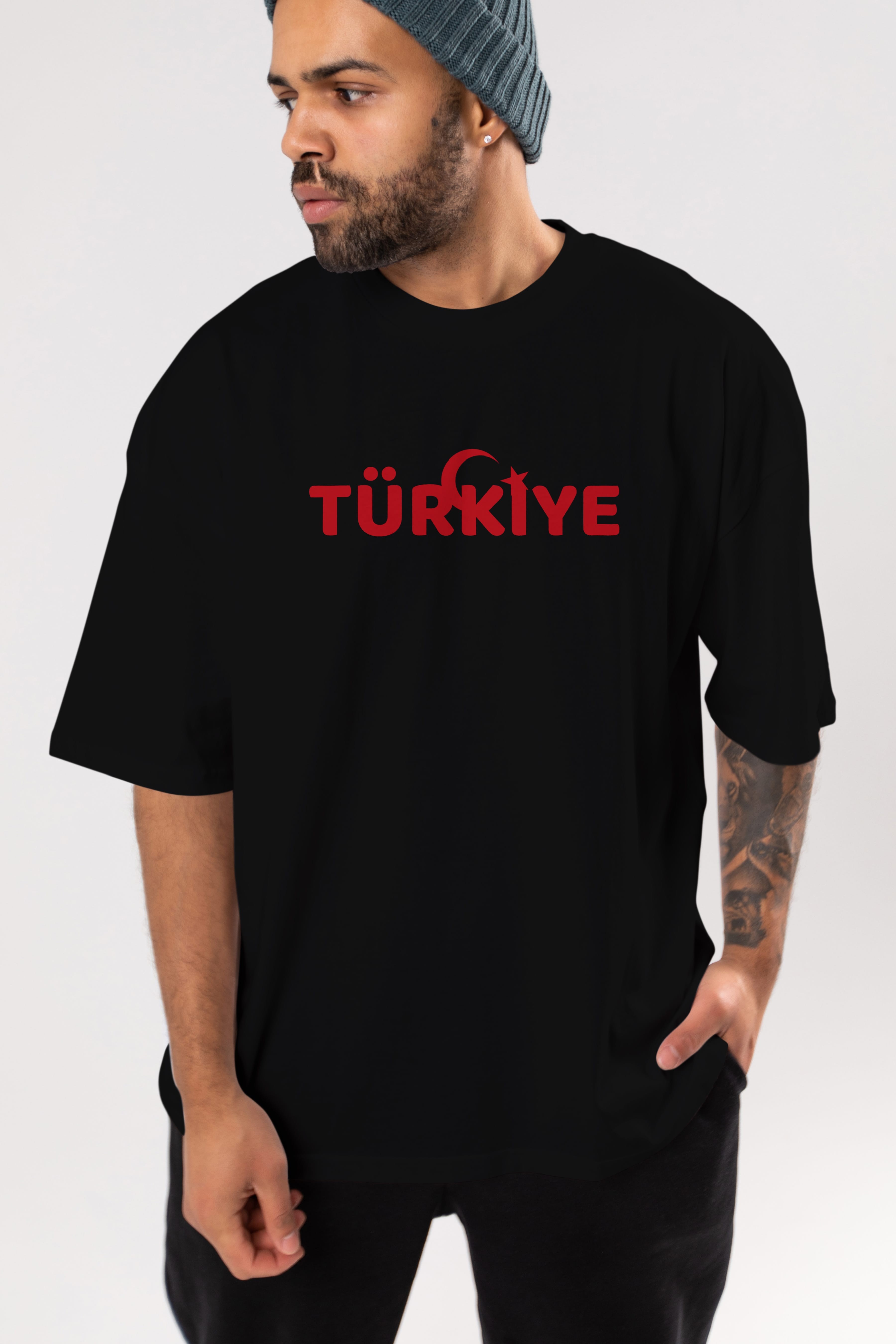 Türkiye Ön Baskılı Oversize t-shirt %100 pamuk Erkek Kadın Unisex