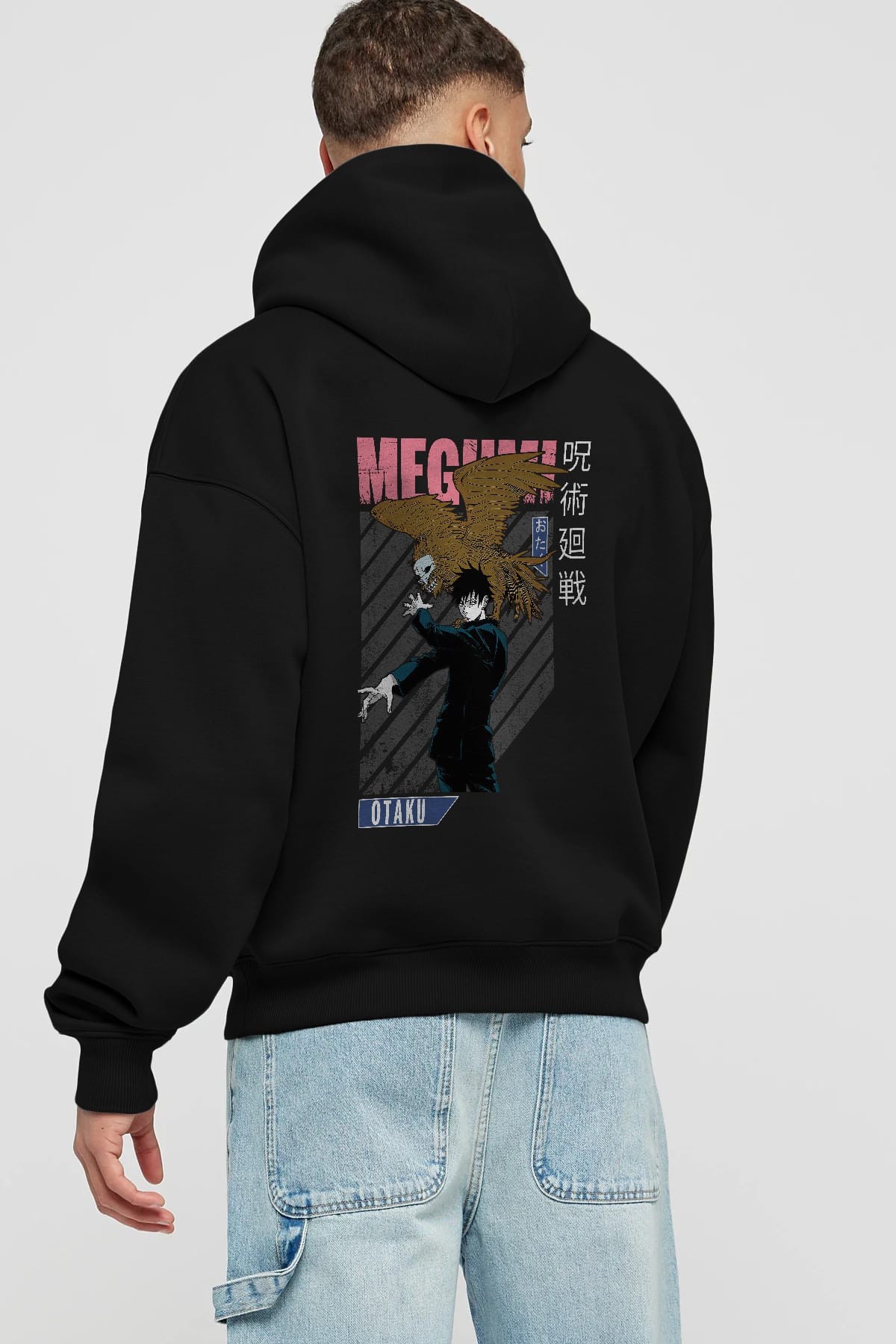 Megumi Fushiguro 2 Anime Arka Baskılı Hoodie Oversize Kapüşonlu Sweatshirt Erkek Kadın Unisex