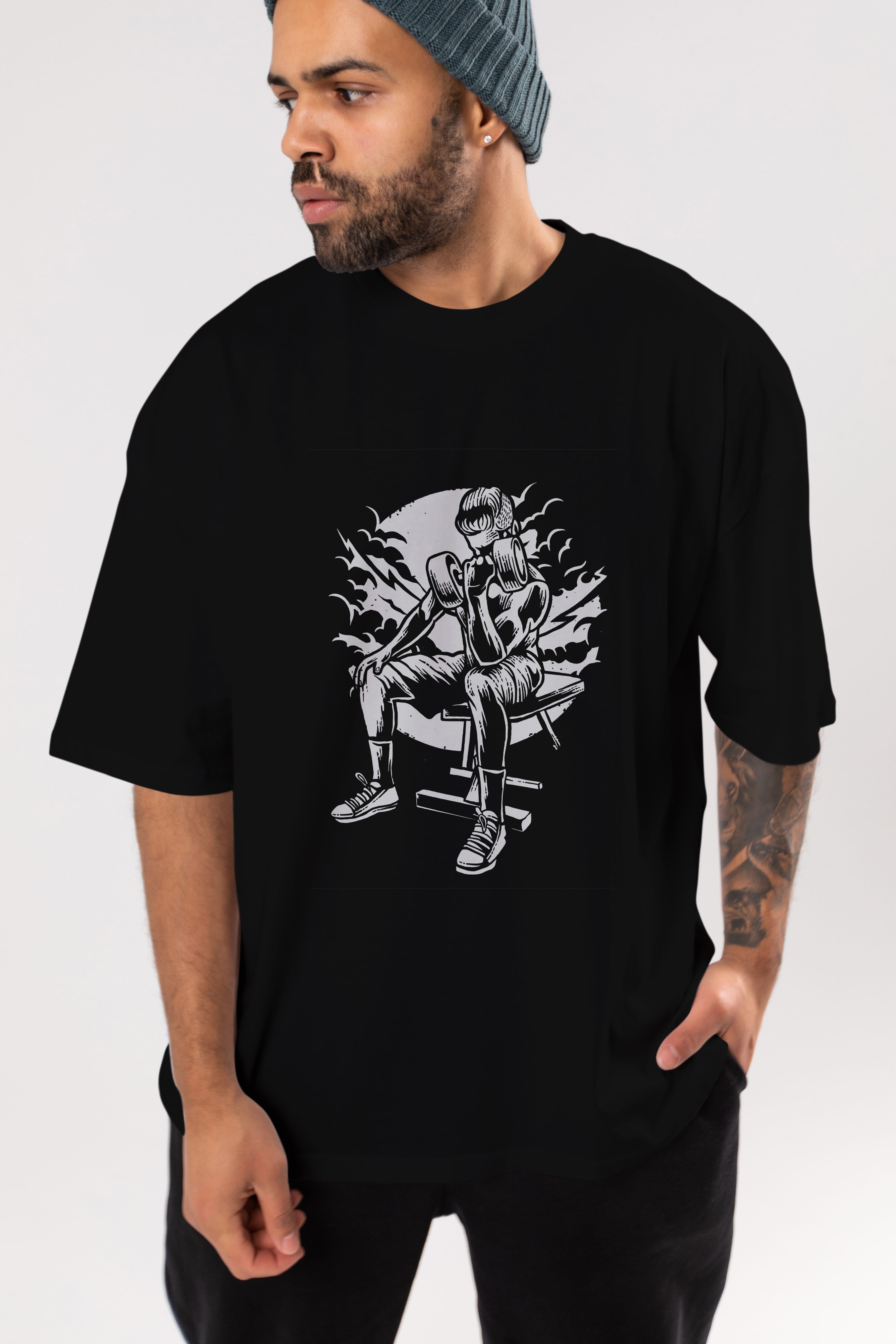 No Pain No Gain Ön Baskılı Oversize t-shirt Erkek Kadın Unisex %100 Pamuk tişort