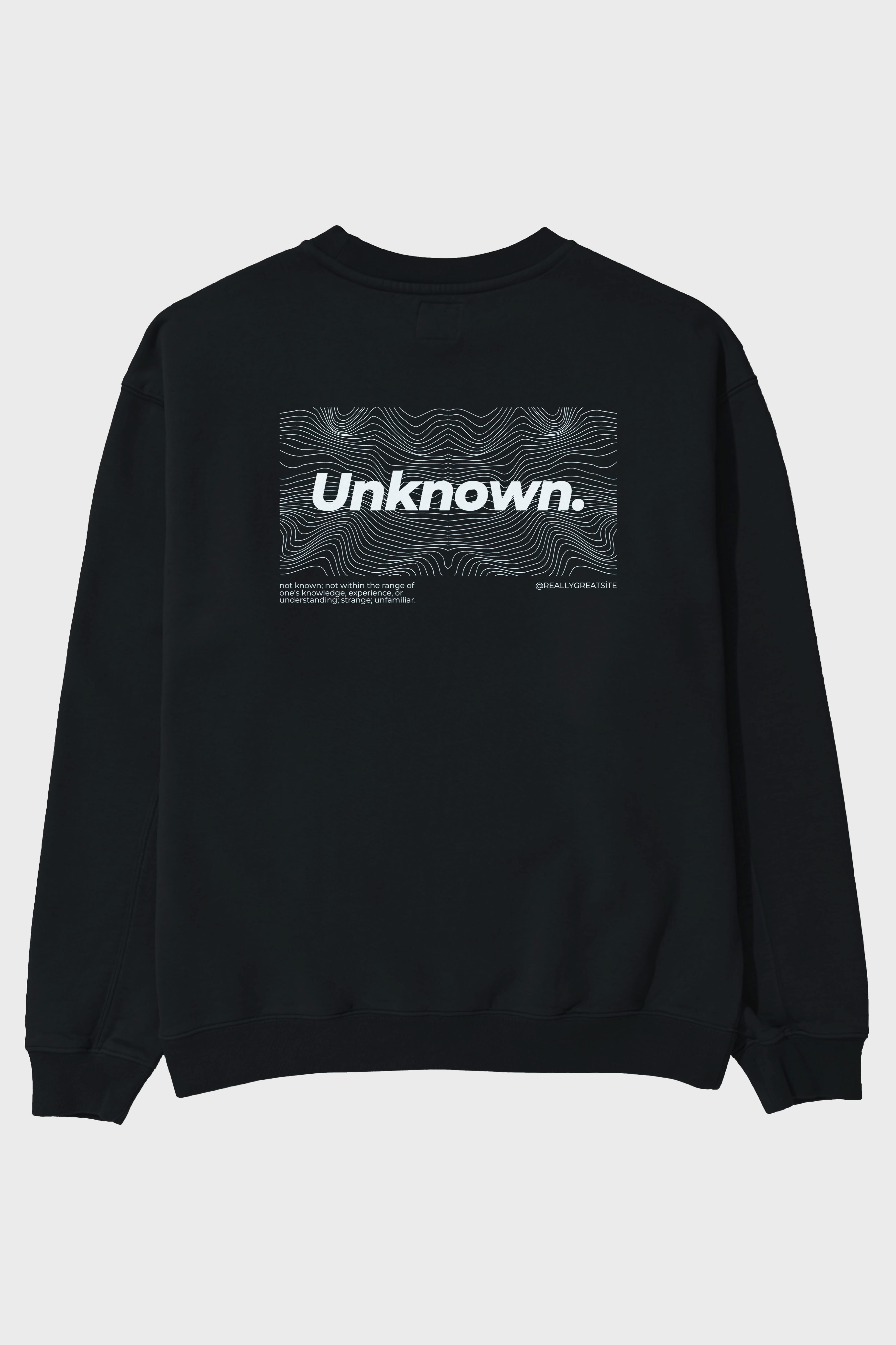 Unknown Yazılı Arka Baskılı Oversize Sweatshirt Erkek Kadın Unisex