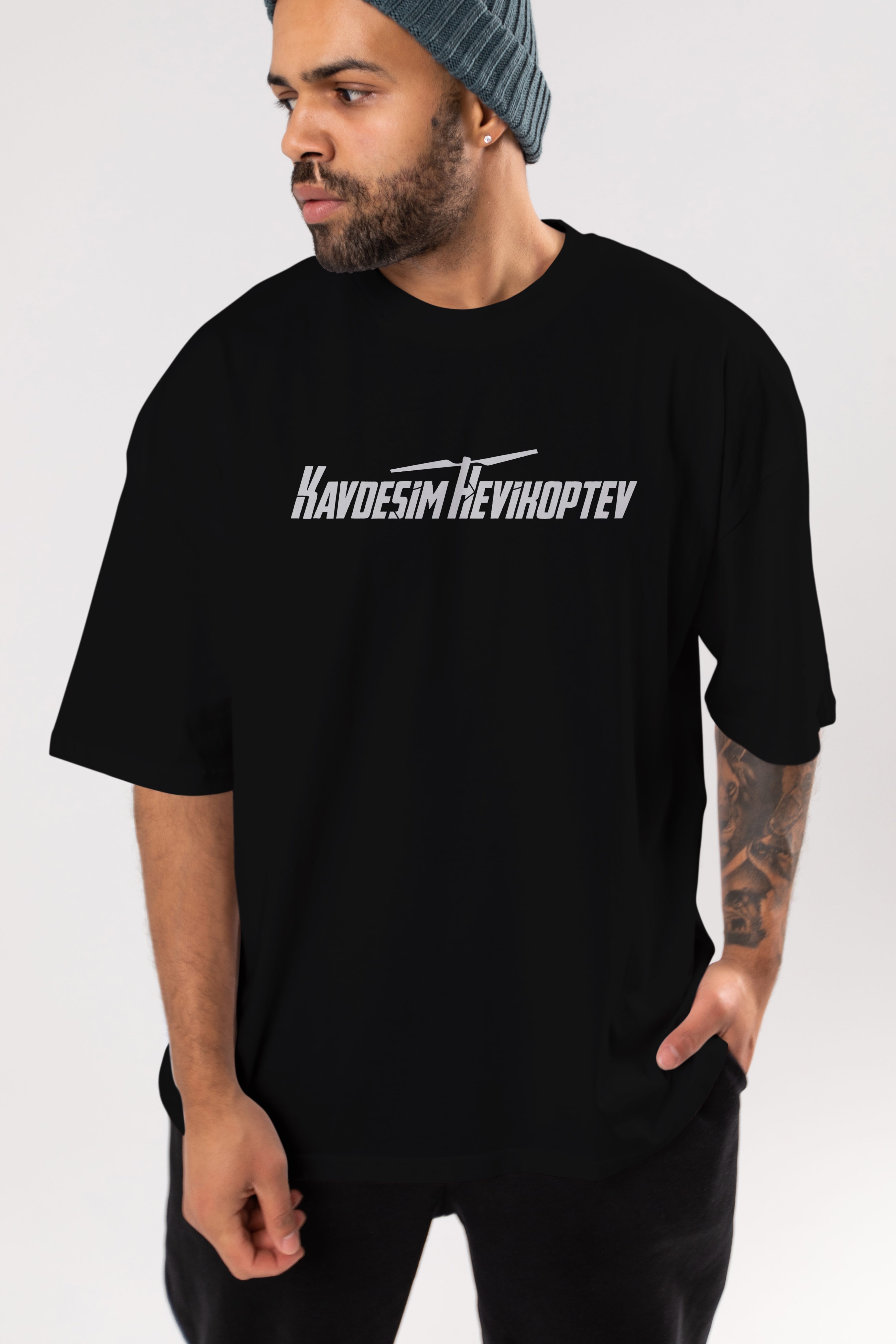 Kardeşim Helikopter Ön Baskılı Oversize t-shirt %100 pamuk Erkek Kadın Unisex
