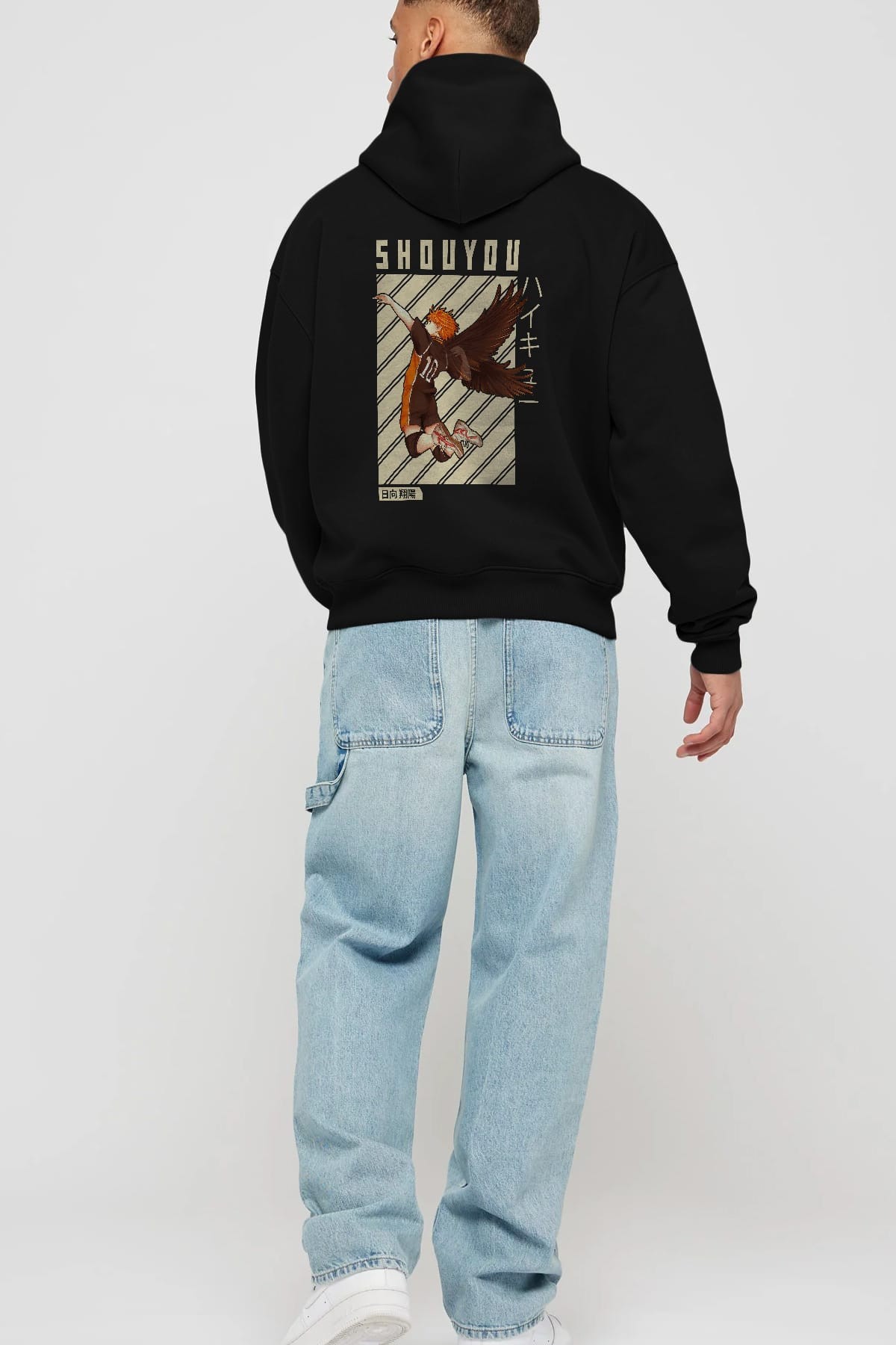 Shouyou Hinata 3 Anime Arka Baskılı Hoodie Oversize Kapüşonlu Sweatshirt Erkek Kadın Unisex