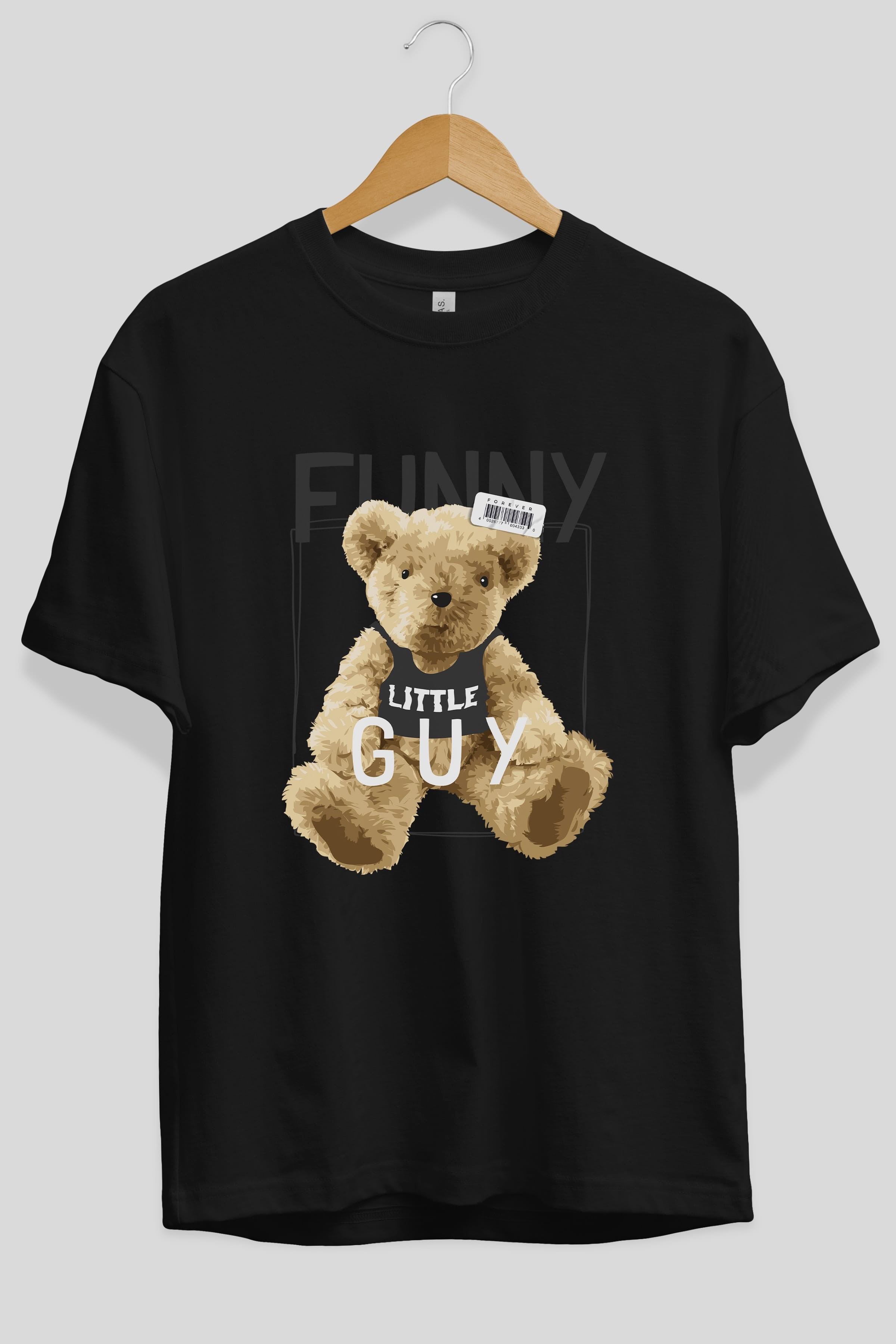 Teddy Bear Funny Ön Baskılı Oversize t-shirt Erkek Kadın Unisex %100 Pamuk
