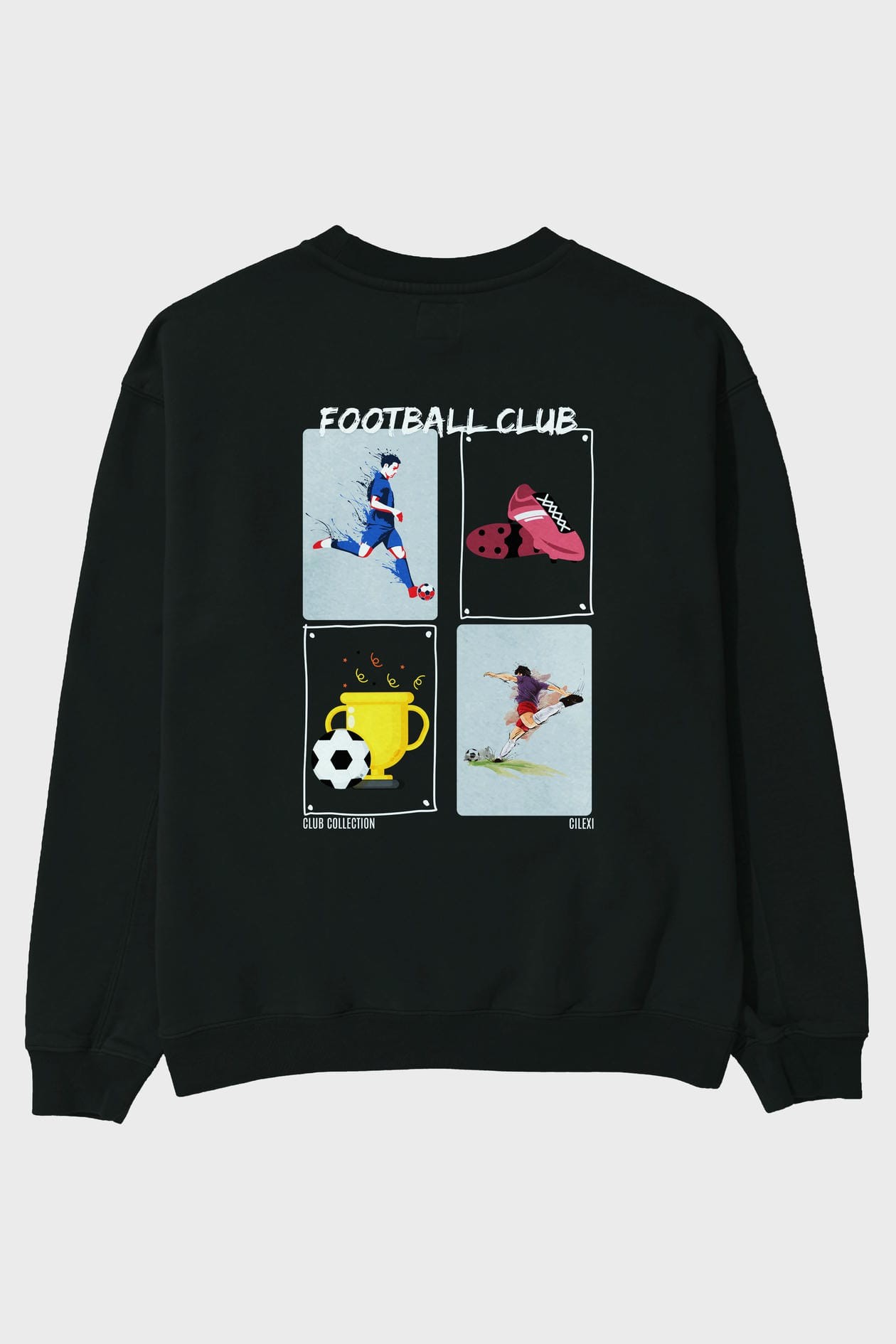 Football Club Arka Baskılı Oversize Sweatshirt Erkek Kadın Unisex