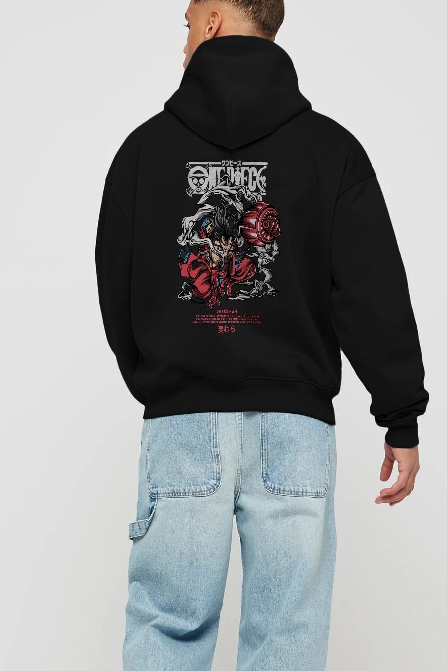 One Piece Snakeman Anime Arka Baskılı Hoodie Oversize Kapüşonlu Sweatshirt Erkek Kadın Unisex