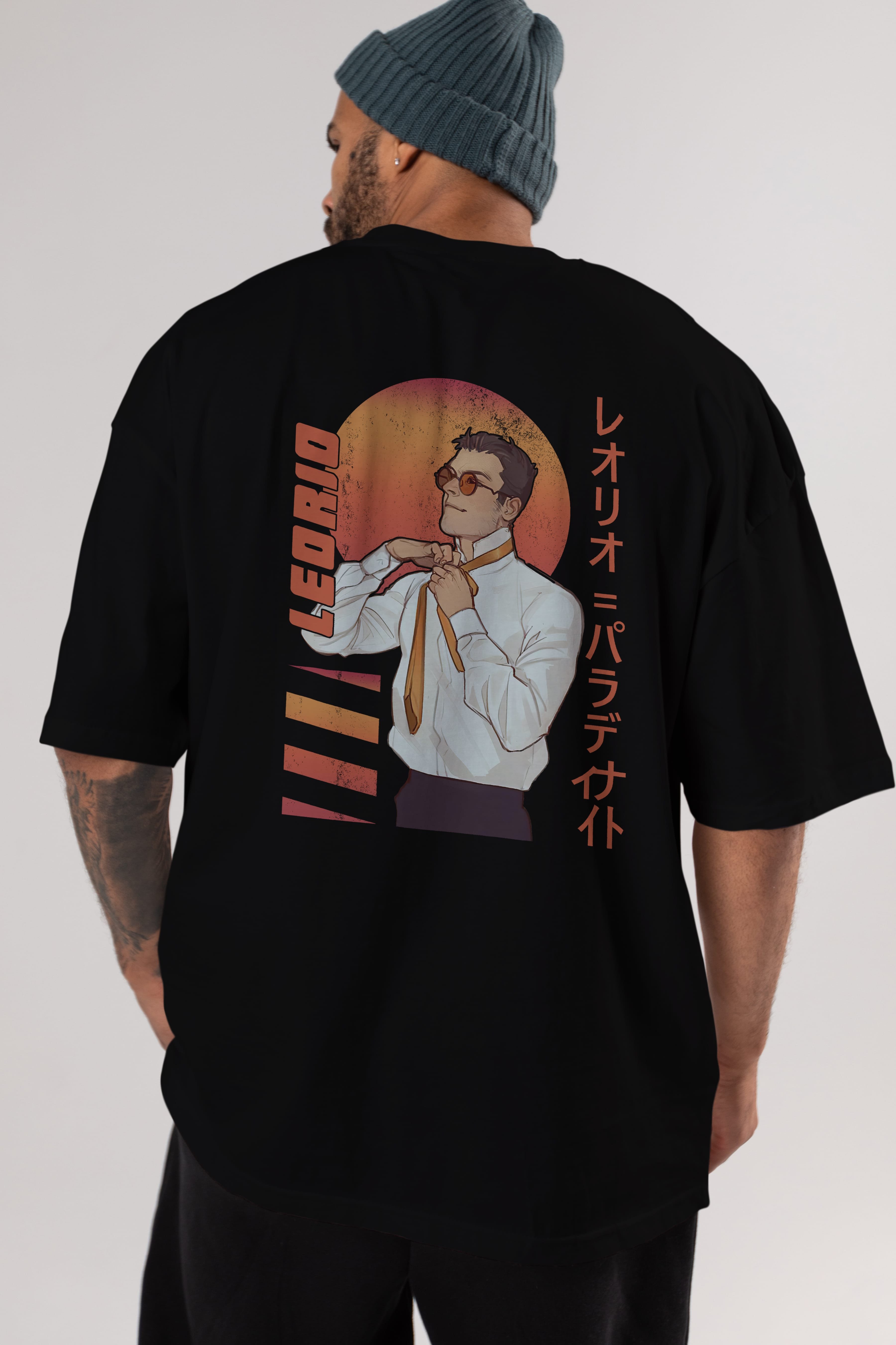 Leorio Paladiknight 5 (2) Anime Arka Baskılı Oversize t-shirt Erkek Kadın Unisex