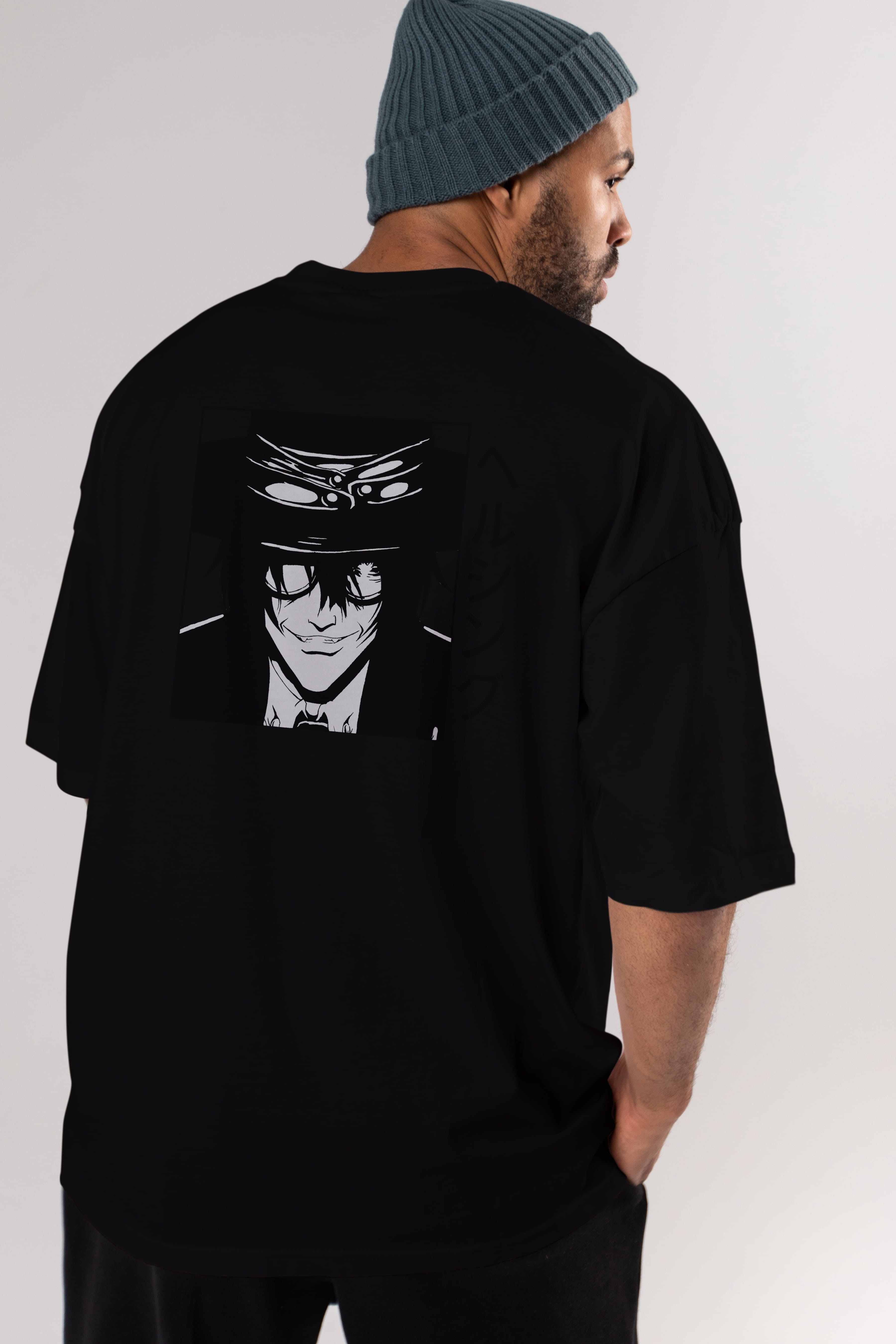 Alucard 1 Anime Arka Baskılı Oversize t-shirt Erkek Kadın Unisex
