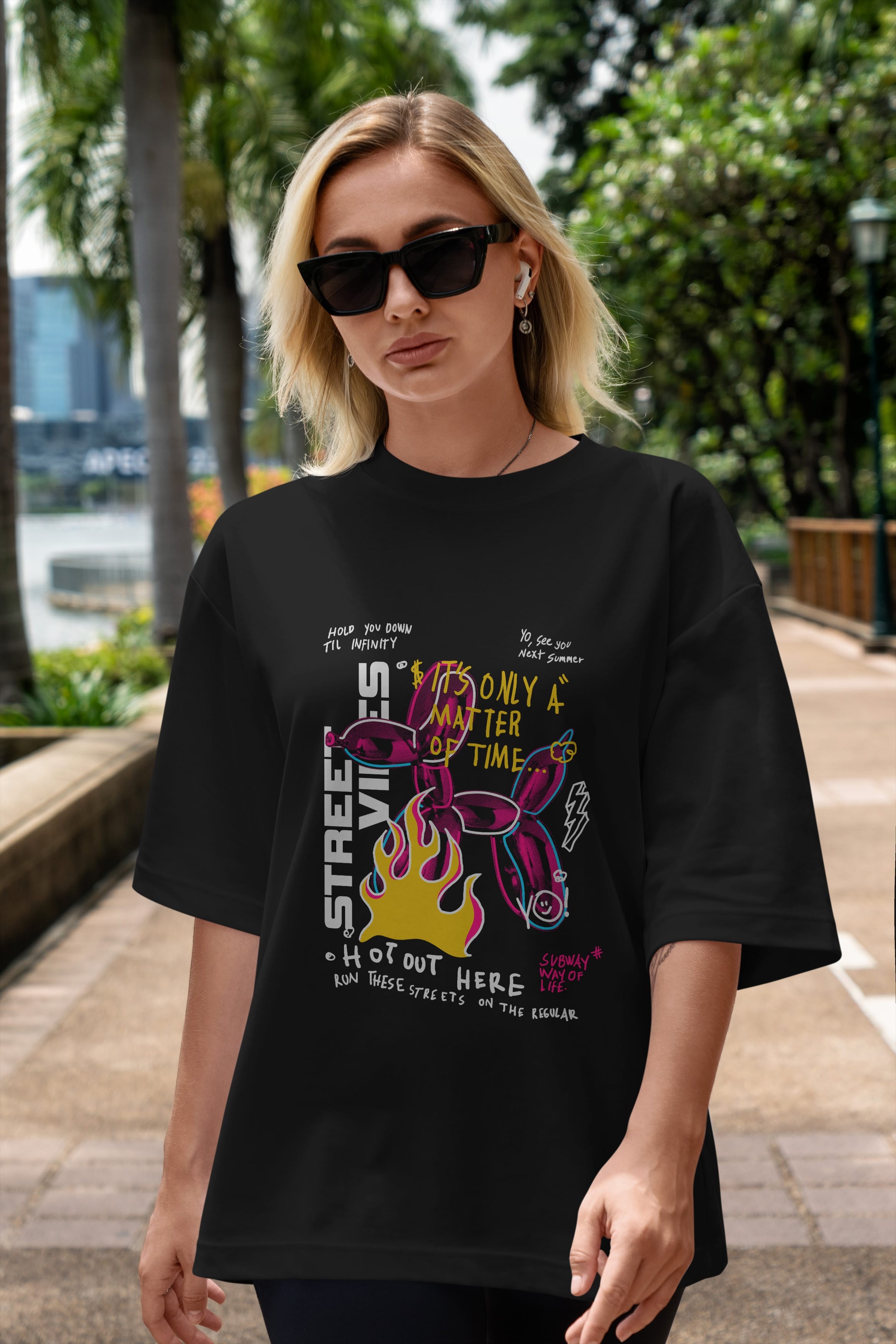 Street Vibes Ön Baskılı Oversize t-shirt Erkek Kadın Unisex