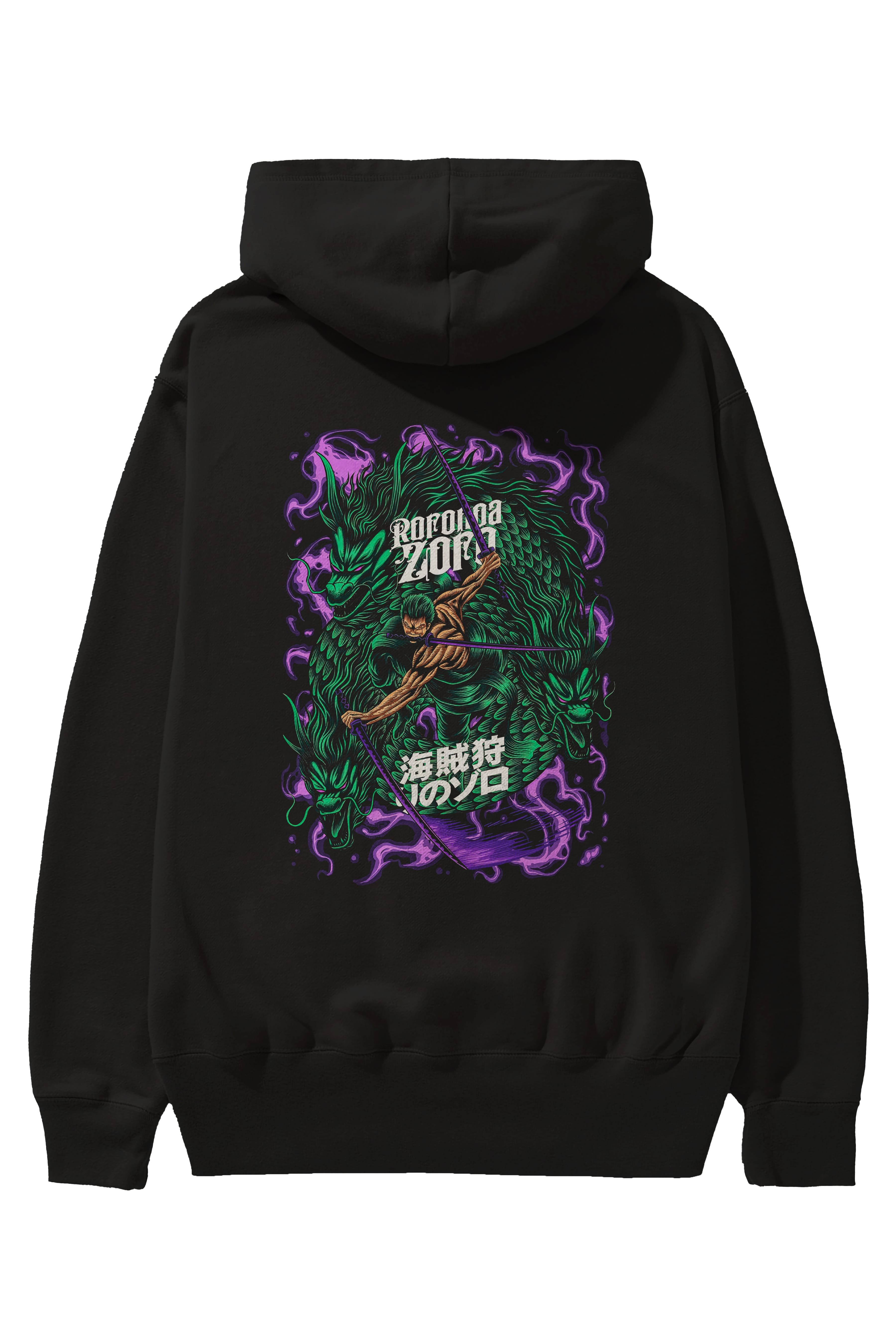 RORONOA ZORO 5 Anime Arka Baskılı Hoodie Oversize Kapüşonlu Sweatshirt Erkek Kadın Unisex