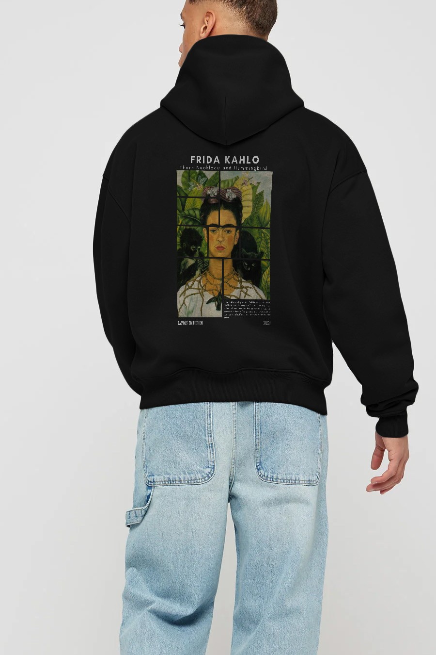 Frida Kahlo Arka Baskılı Hoodie Oversize Kapüşonlu Sweatshirt Erkek Kadın
