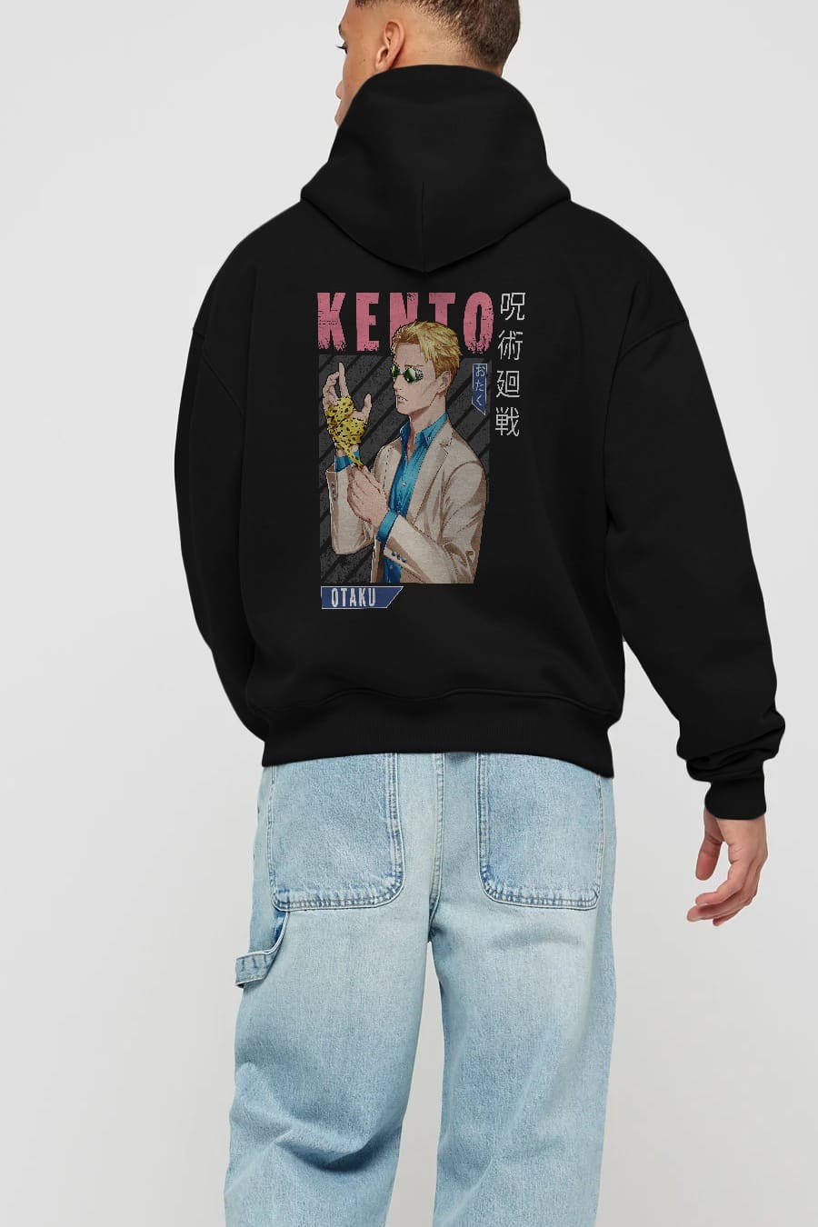 Kento Nanami Anime Arka Baskılı Hoodie Oversize Kapüşonlu Sweatshirt Erkek Kadın Unisex