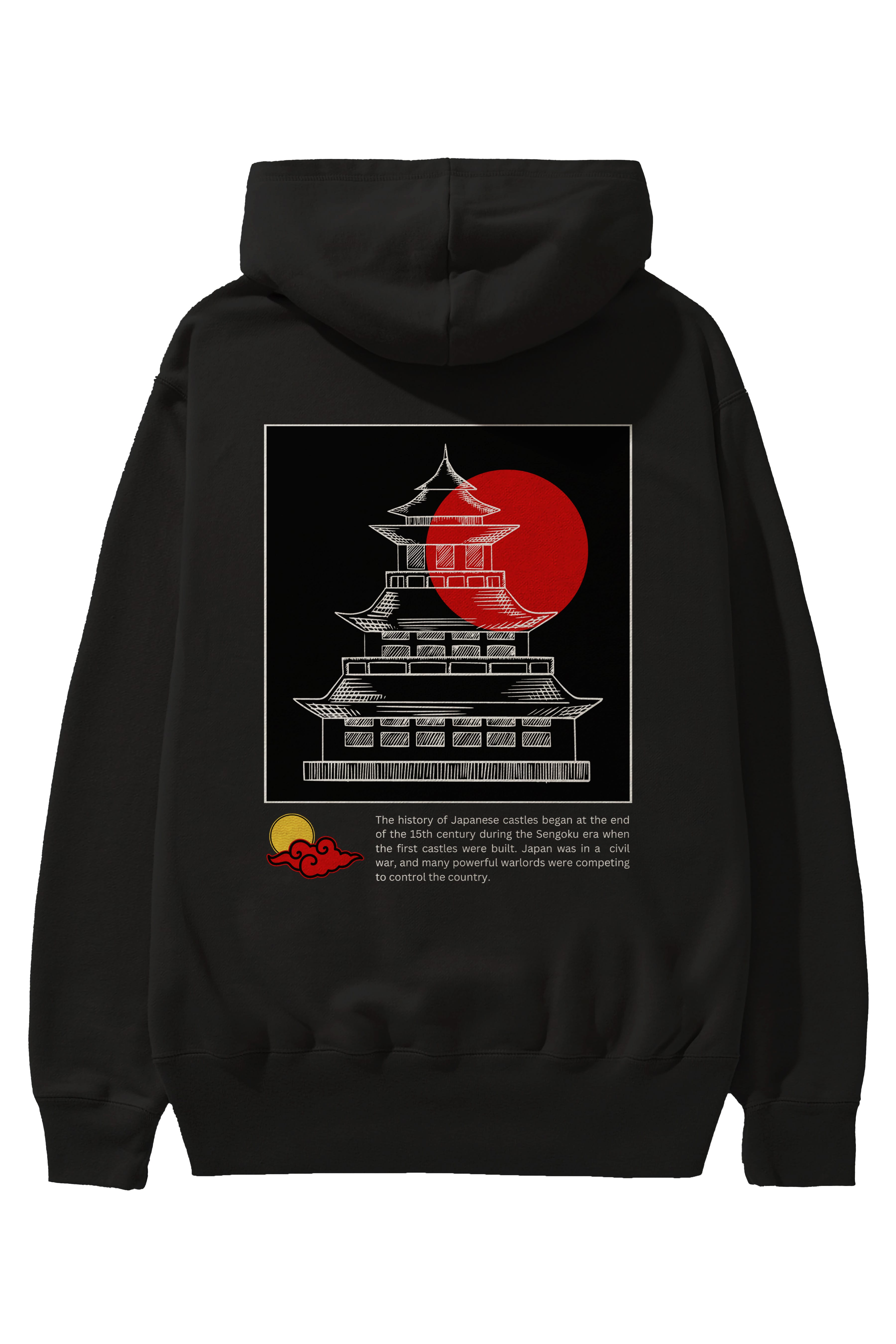 Retro Japanese Arka Baskılı Oversize Hoodie Kapüşonlu Sweatshirt Erkek Kadın Unisex