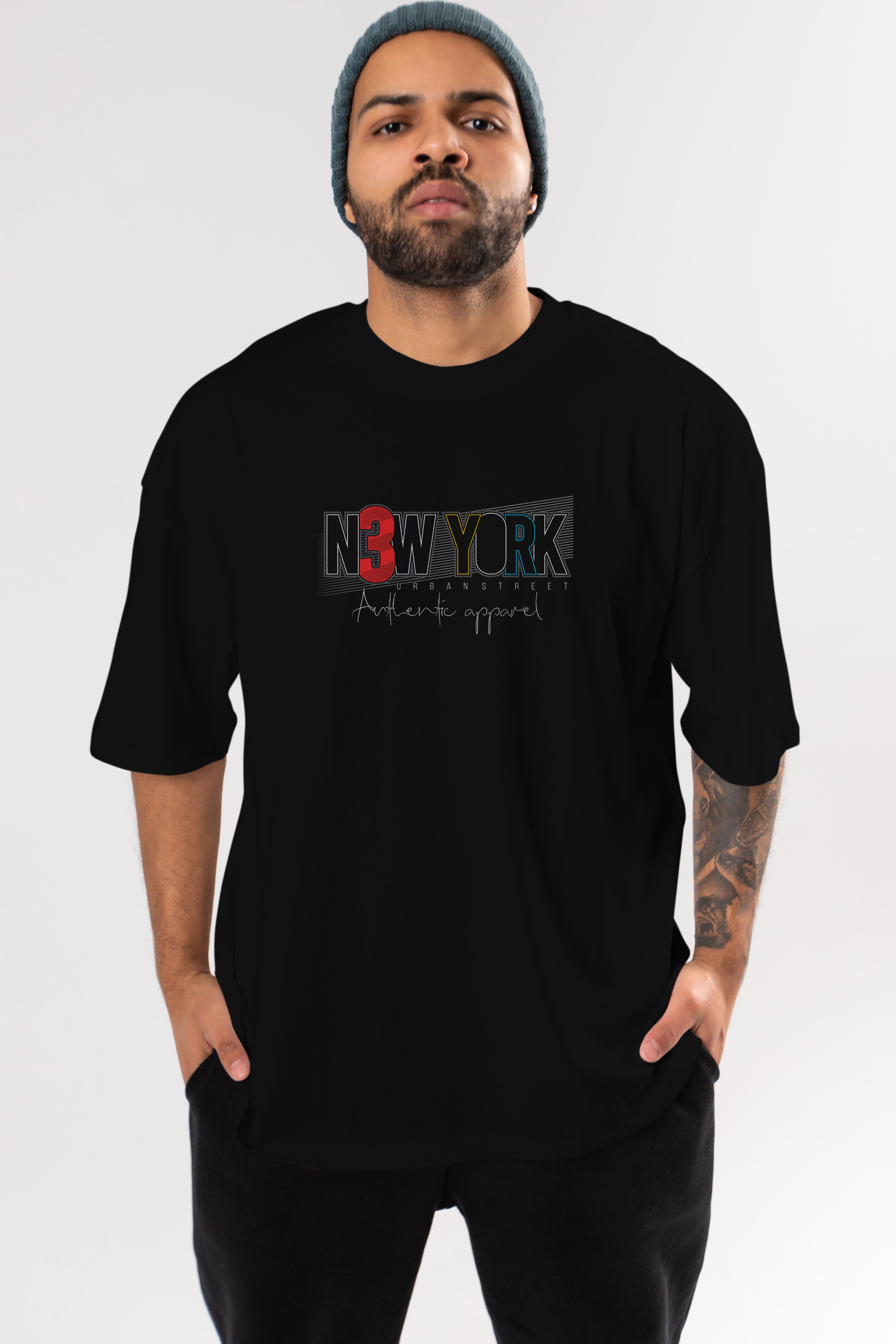 New York Ön Baskılı Oversize t-shirt Erkek Kadın Unisex