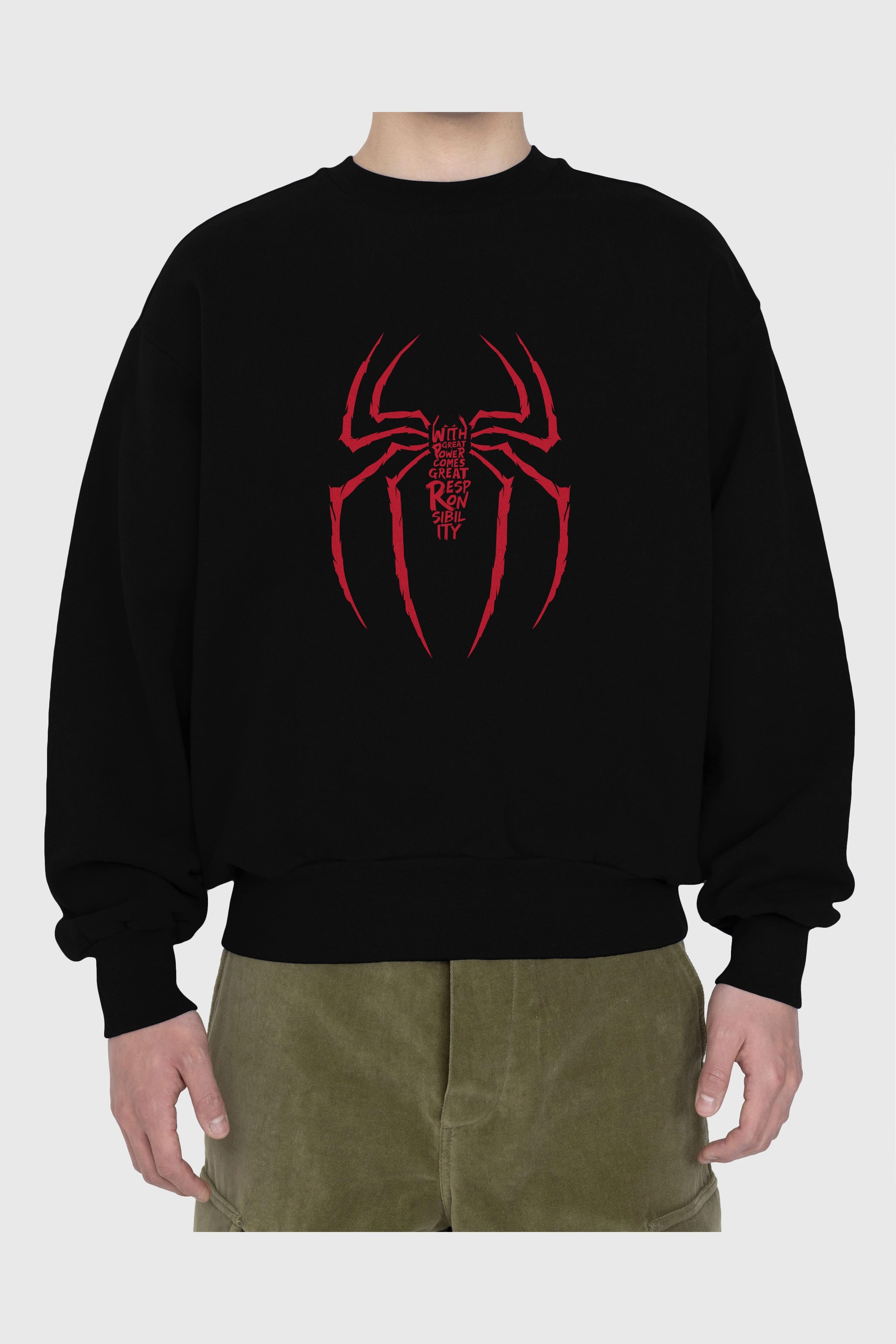 Spiderman (1) Ön Baskılı Oversize Sweatshirt Erkek Kadın Unisex