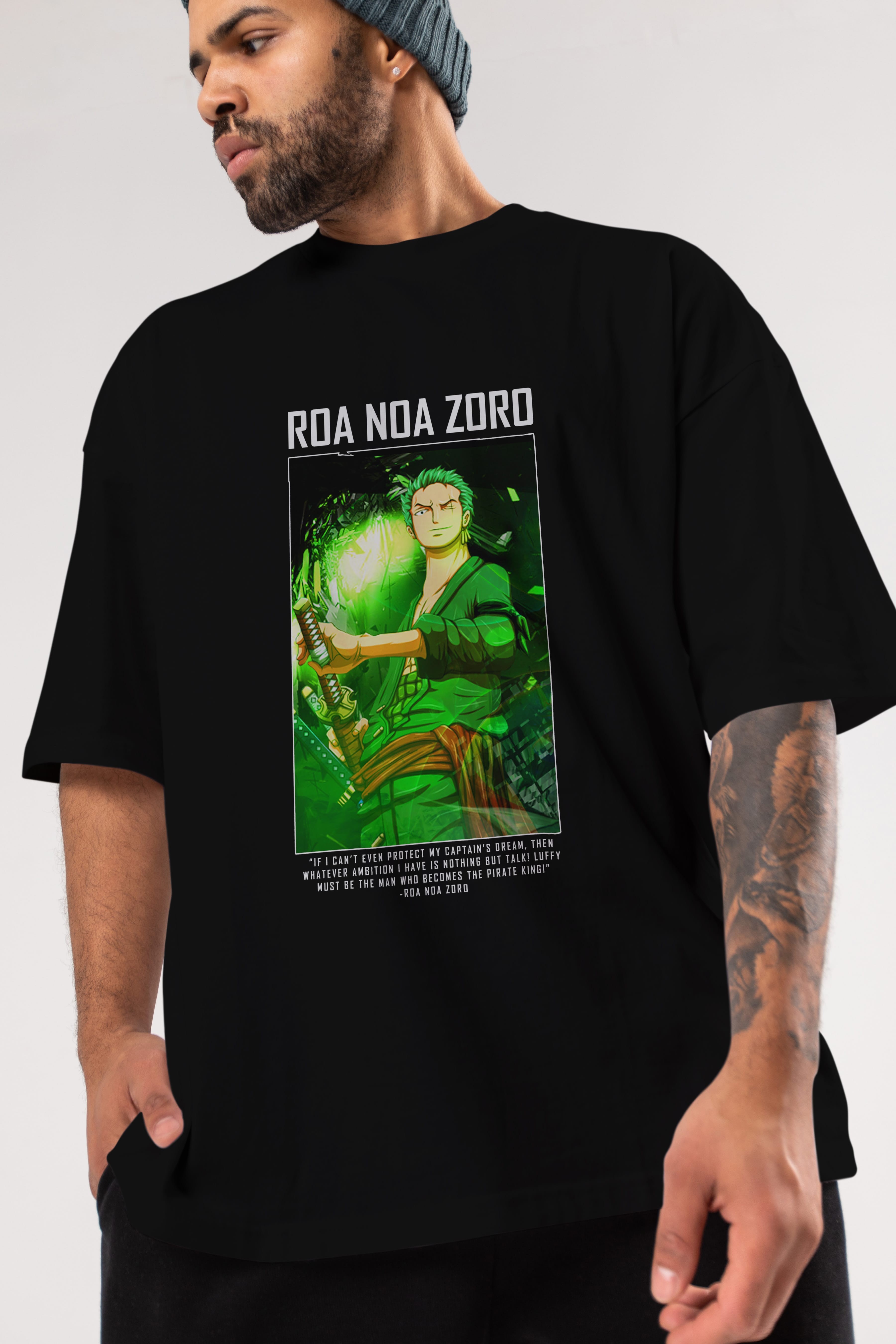 Roronoa Zoro 5 Anime Ön Baskılı Oversize t-shirt Erkek Kadın Unisex