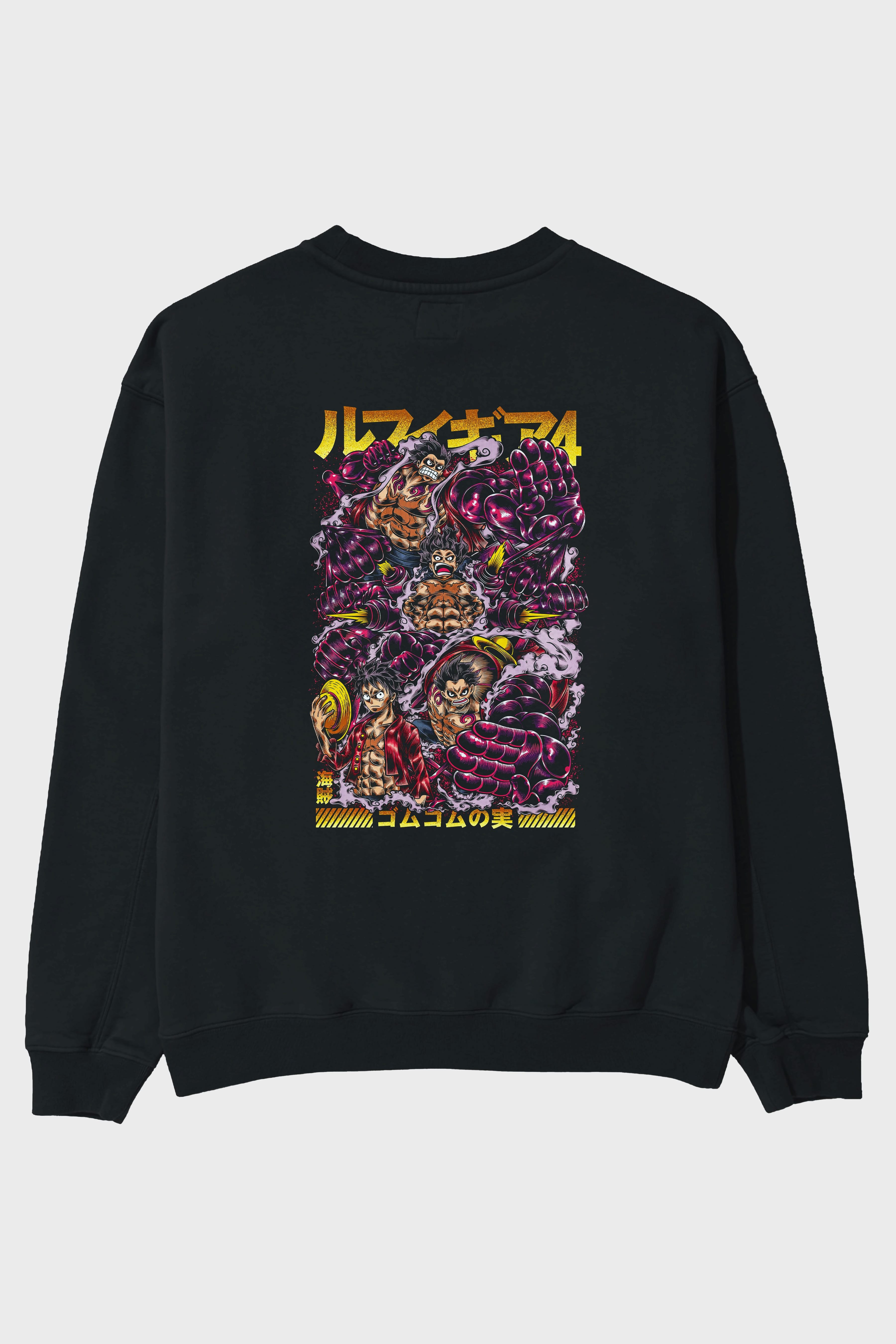 MONKEY D. LUFFY (2) Anime Arka Baskılı Oversize Sweatshirt Erkek Kadın Unisex