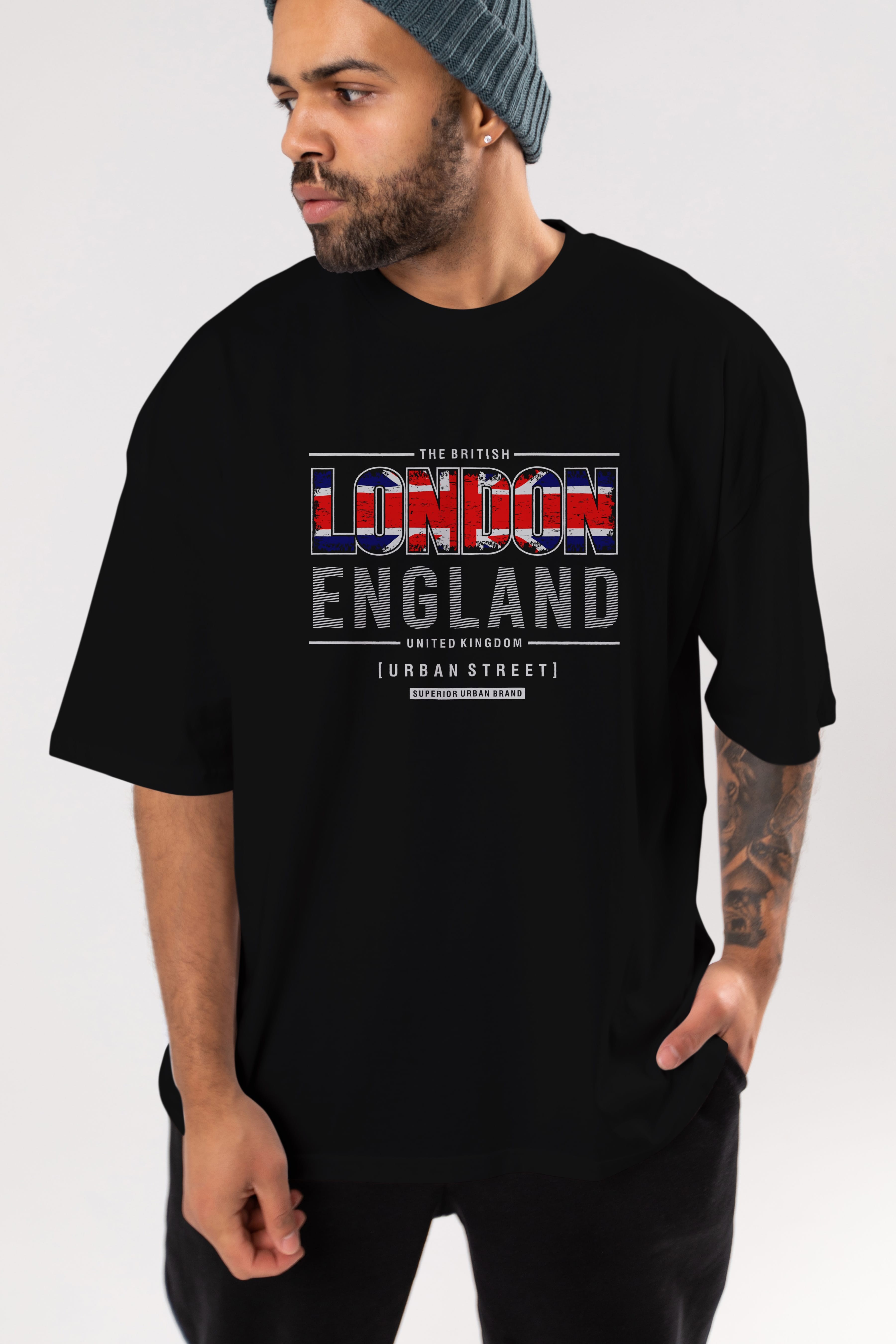 London England Ön Baskılı Oversize t-shirt Erkek Kadın Unisex