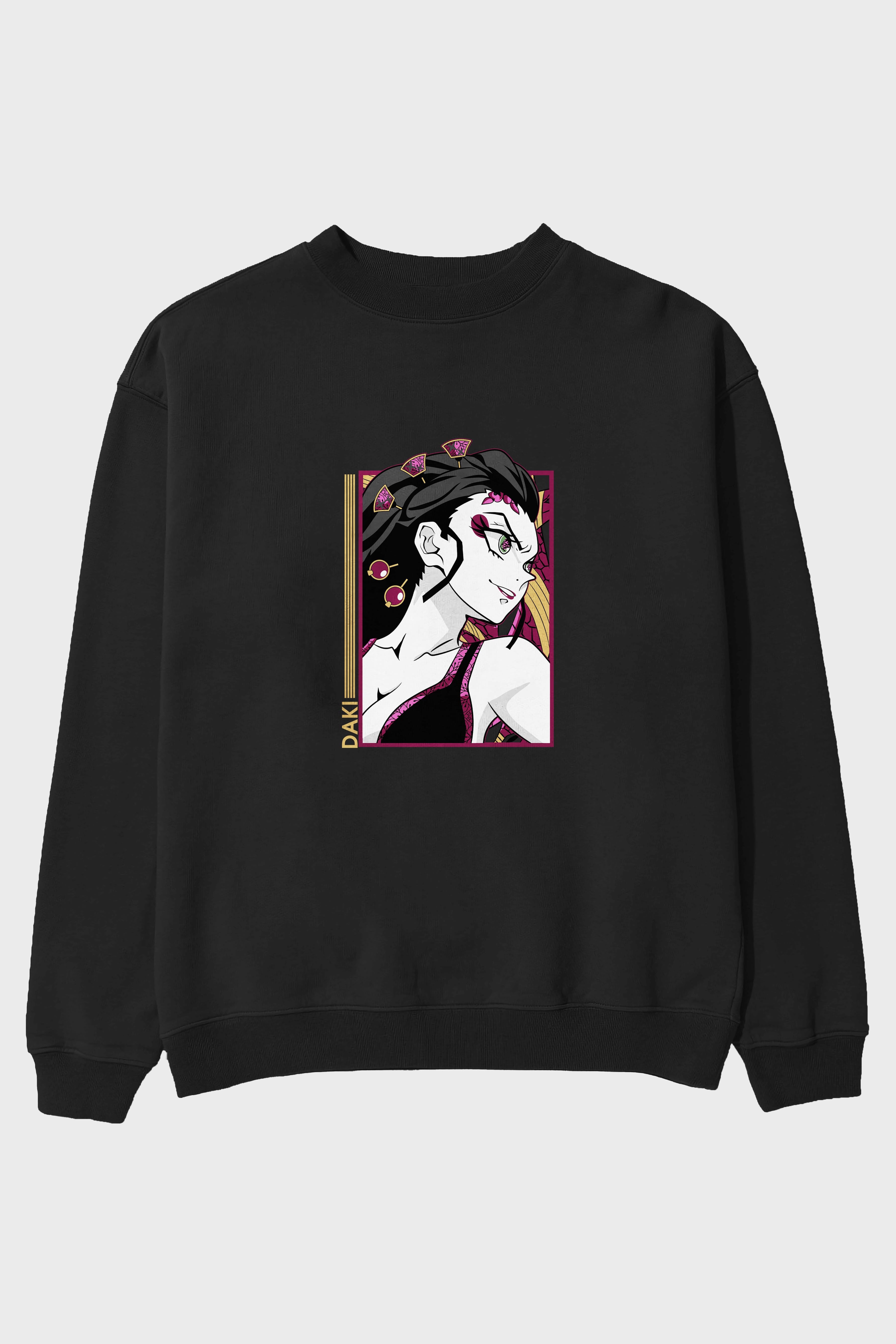 Daki DEMION SLAYER Anime Ön Baskılı Oversize Sweatshirt Erkek Kadın Unisex