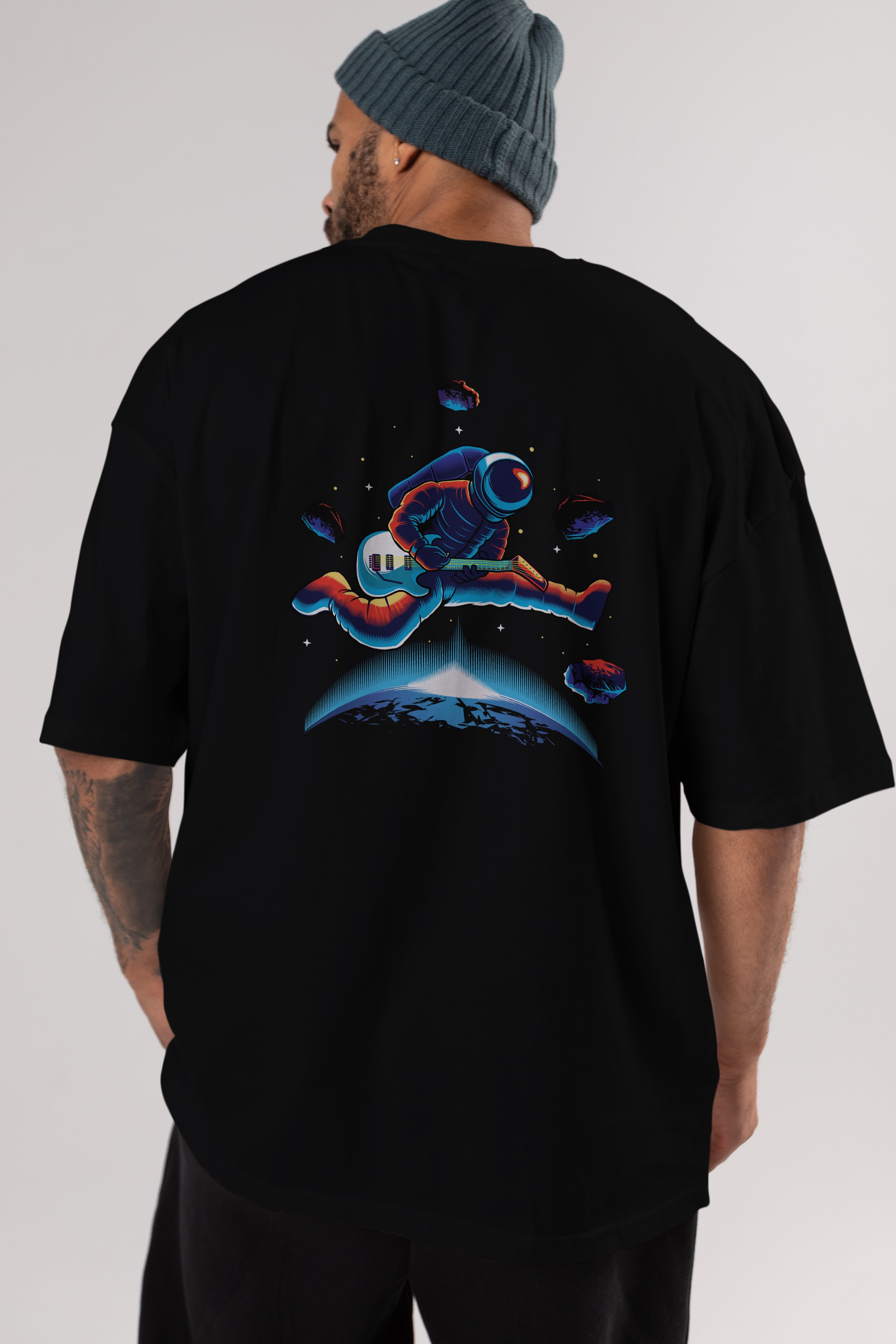 Astroguitar Arka Baskılı Oversize t-shirt Erkek Kadın Unisex