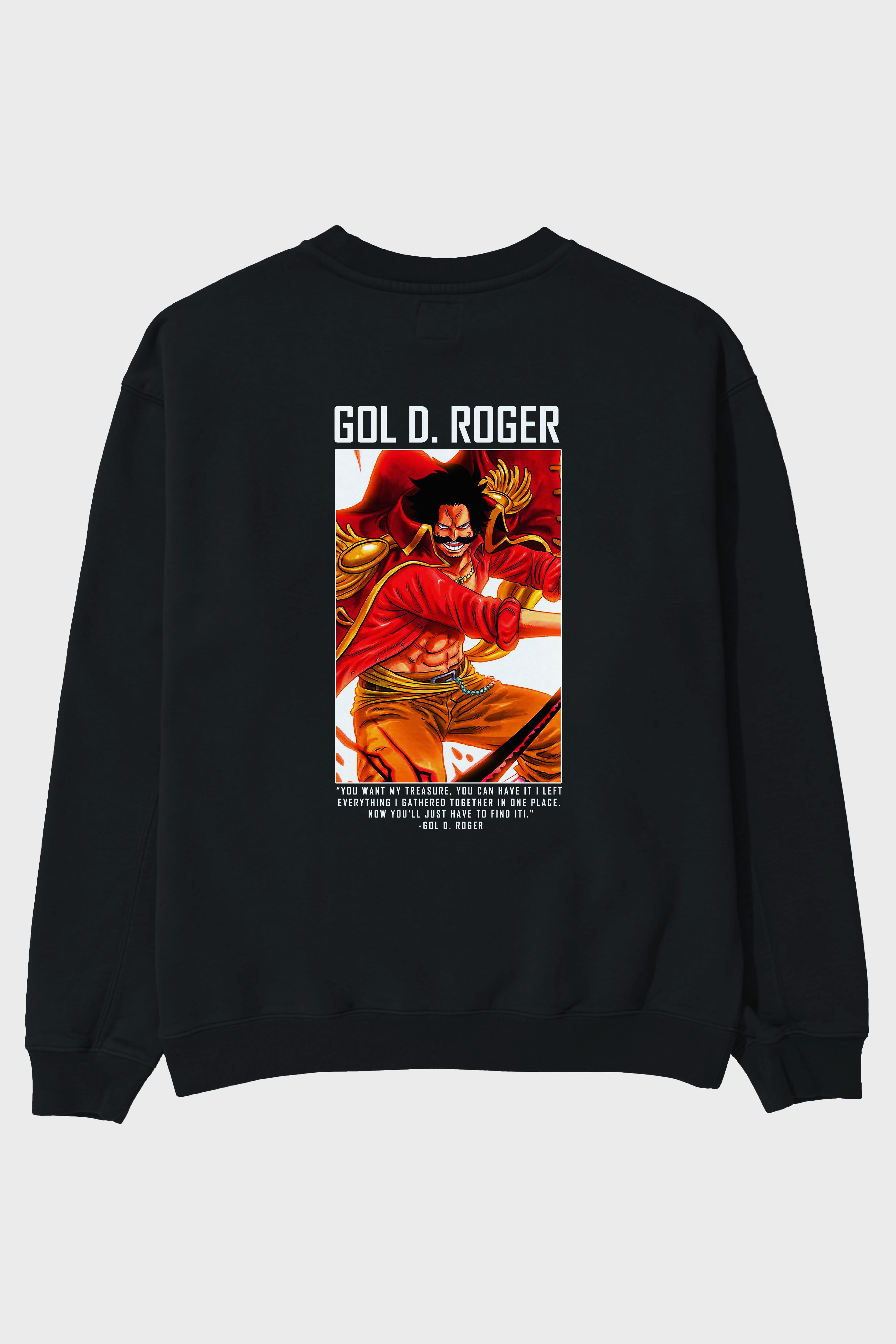 Gol D. Roger Arka Baskılı Anime Oversize Sweatshirt Erkek Kadın Unisex