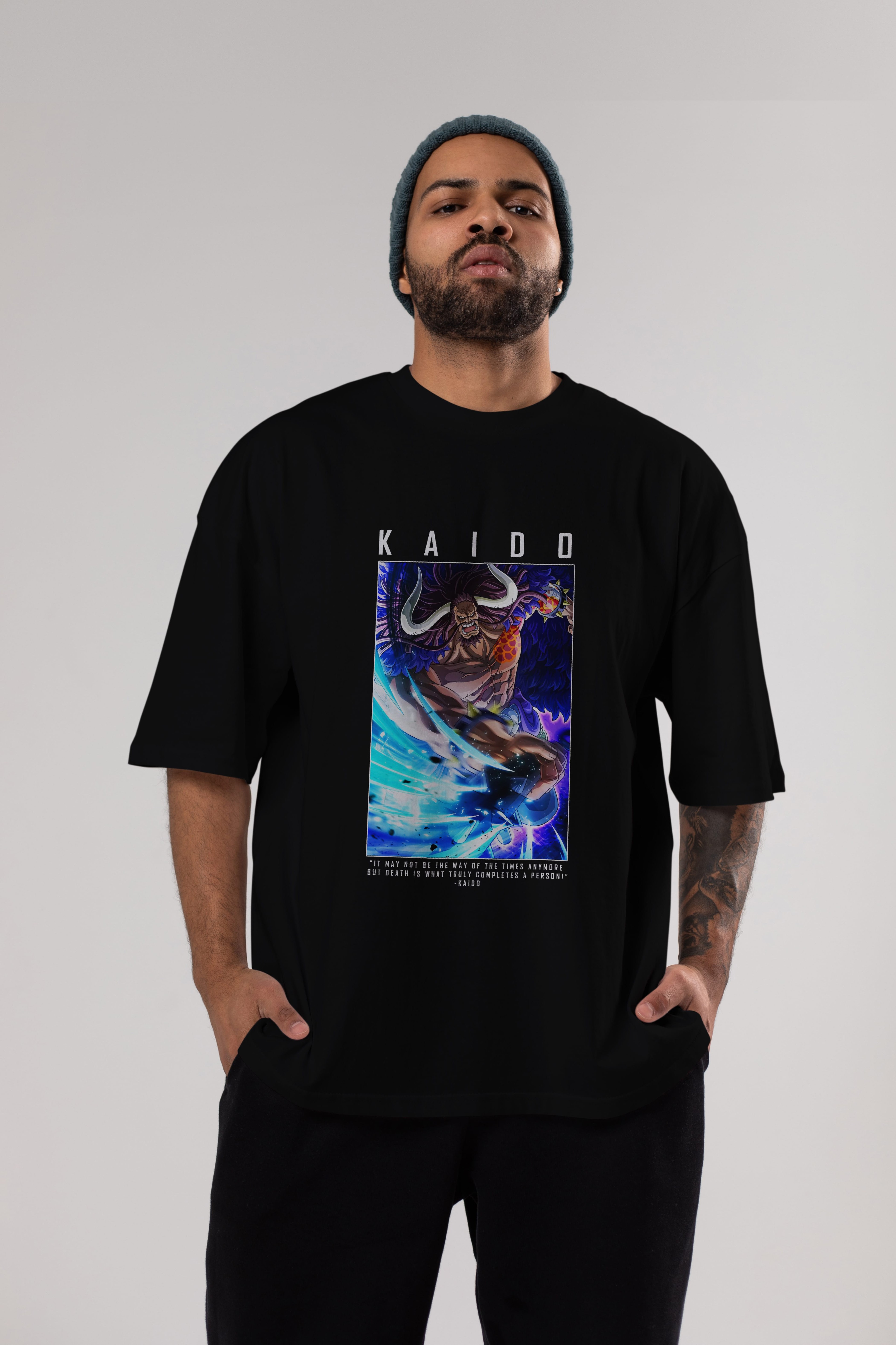 Kaido 2 Anime Ön Baskılı Oversize t-shirt Erkek Kadın Unisex