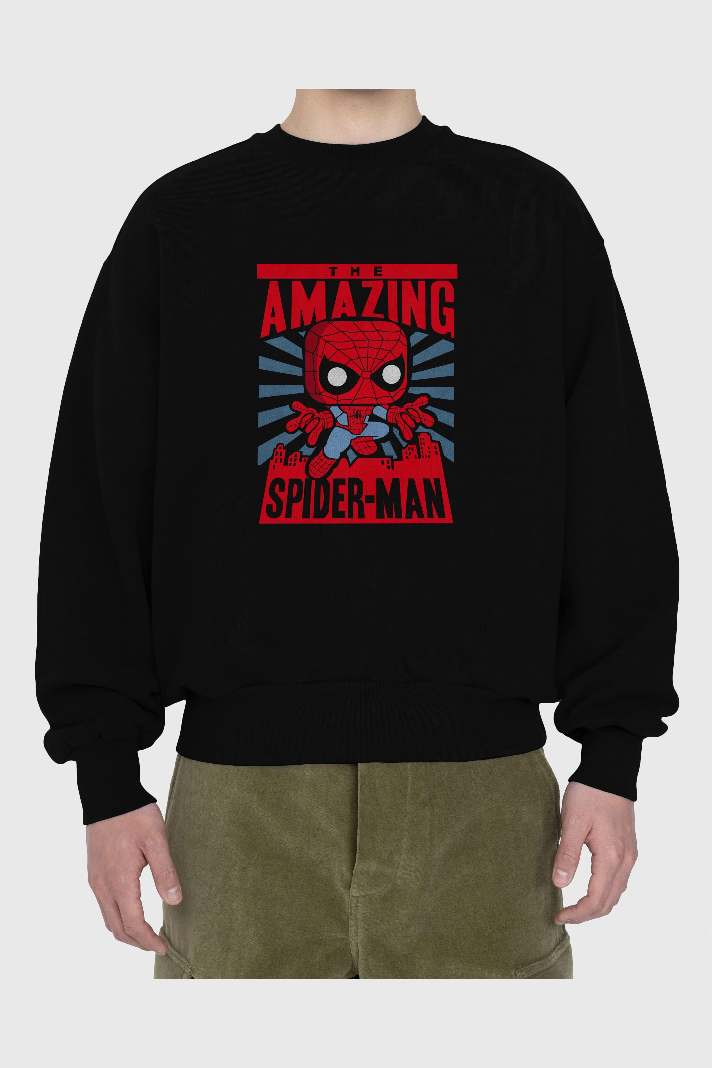 Spiderman (20) Ön Baskılı Oversize Sweatshirt Erkek Kadın Unisex